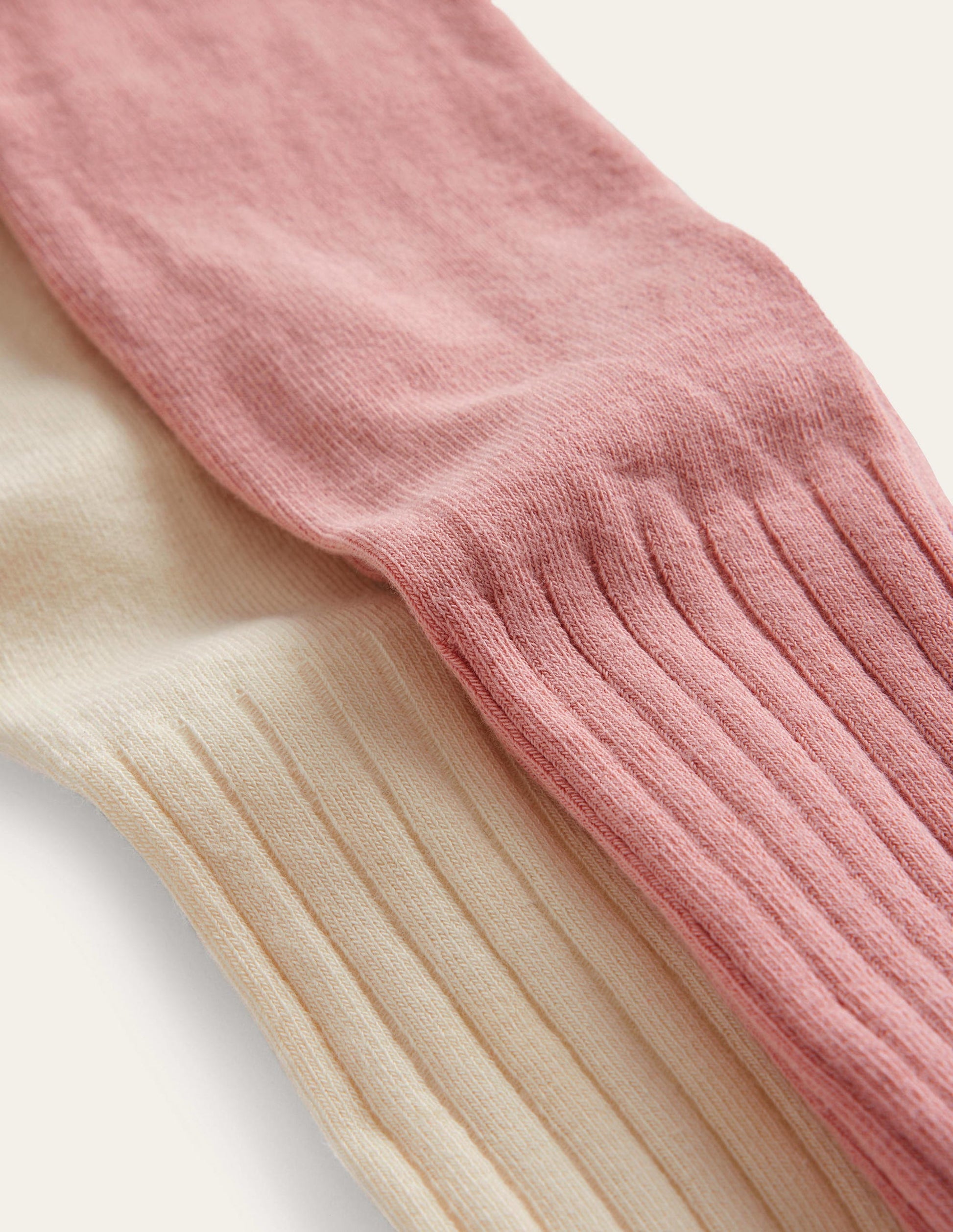 Gerippte Strumpfhosen im 2er-Pack-Ivory/Pink-1