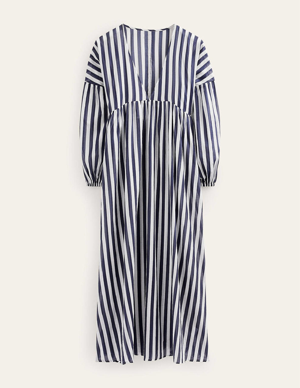 Robe longue Sarah façon caftan-Rayé bleu et ivoire - Image 5