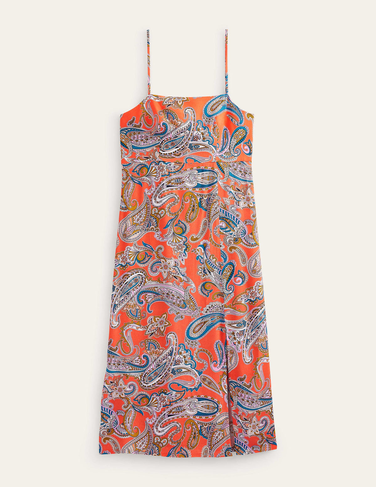 Trägerkleid in Säulenform mit Empire-Taille-Orangengelee, Paradise Pop - Image 5