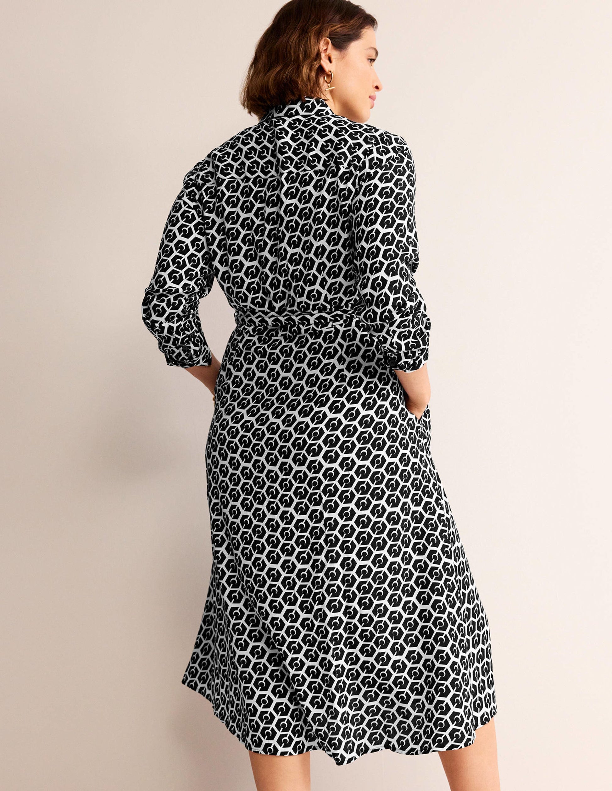 Kate Midi-Hemdblusenkleid-Schwarz, Reverie-6