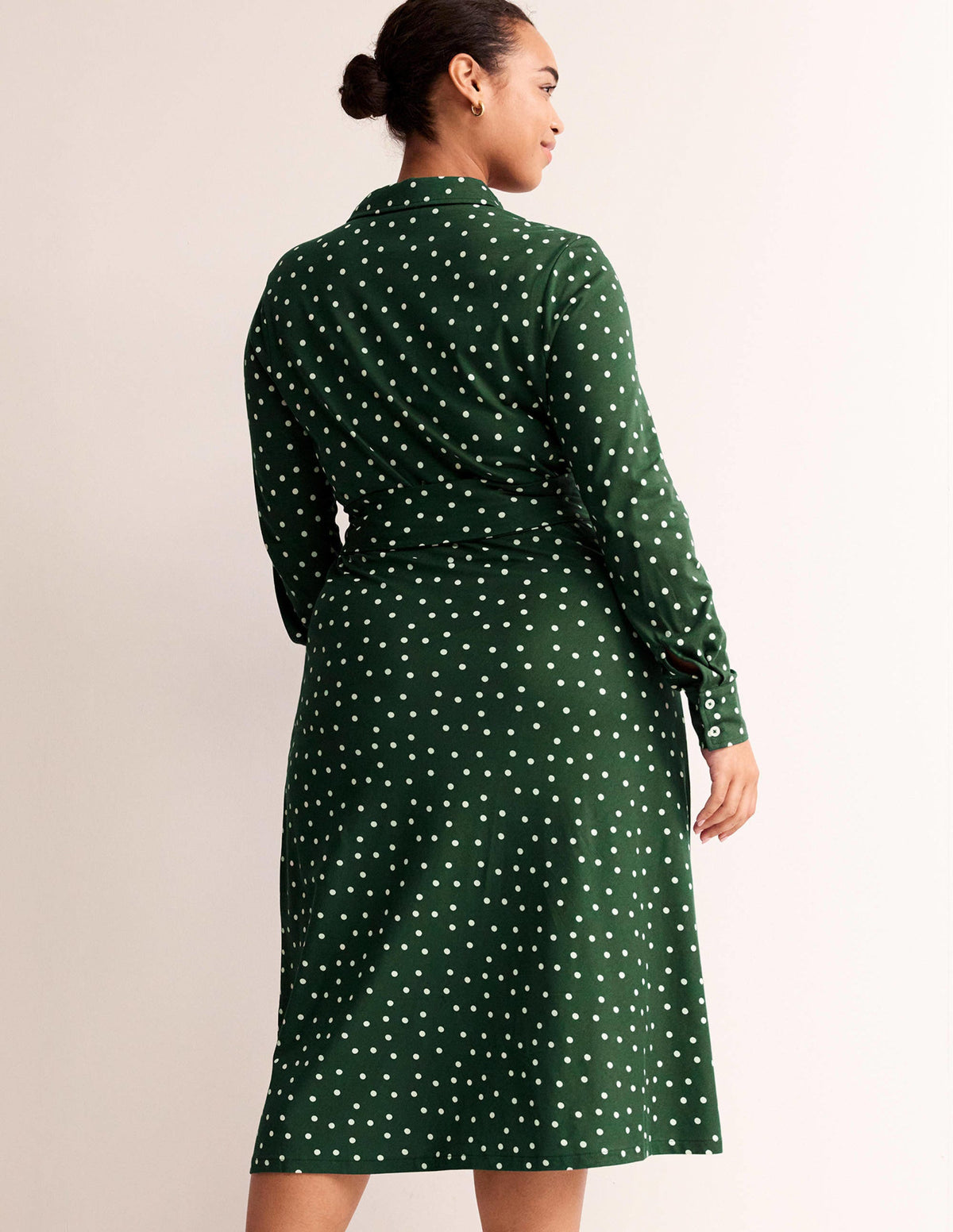 Laura Jersey Midi Shress-Emerald Night, Spaced Dot - Image 8