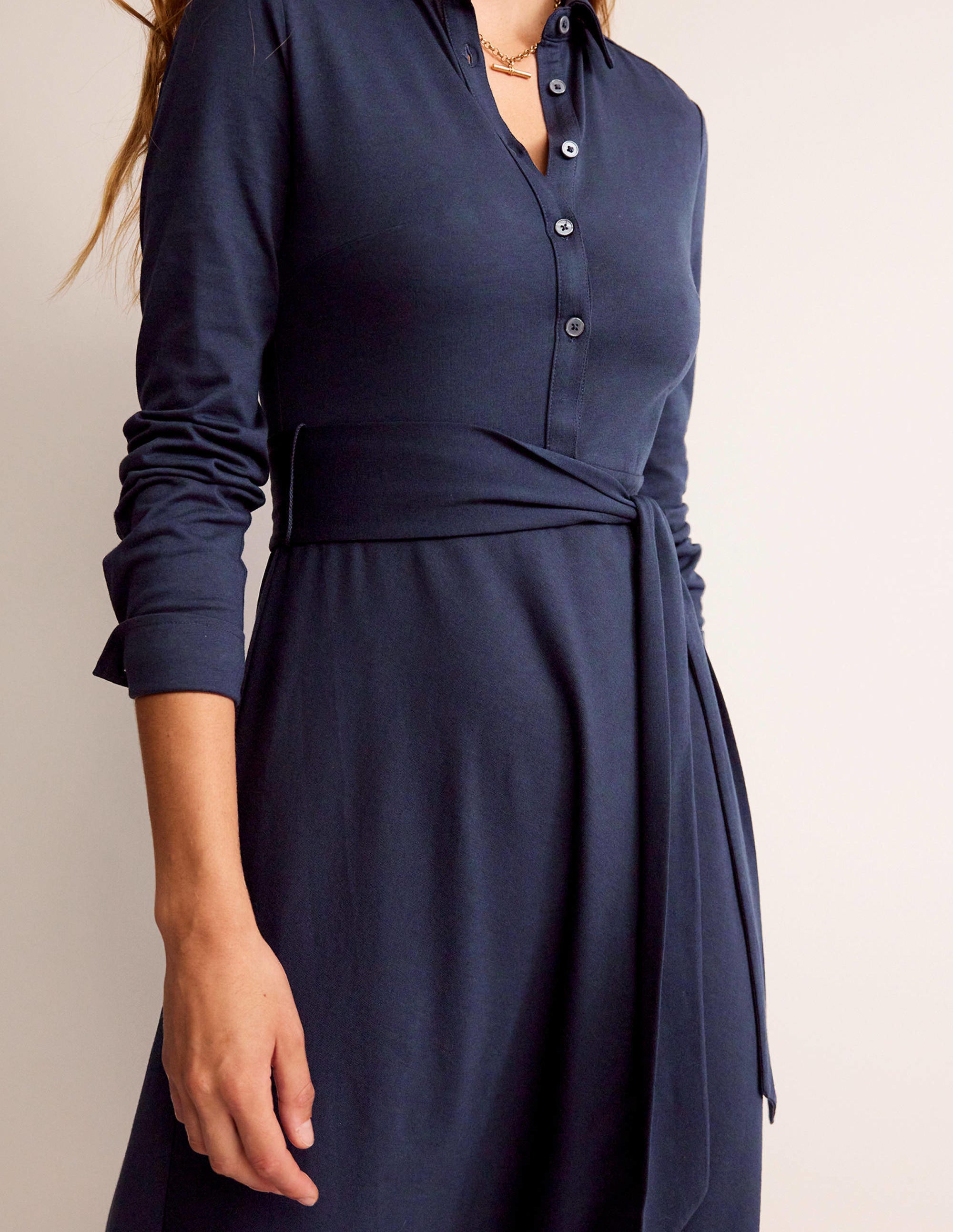 Laura Midi-Hemdblusenkleid aus Jersey-Aqua Marine Marl - Image 2