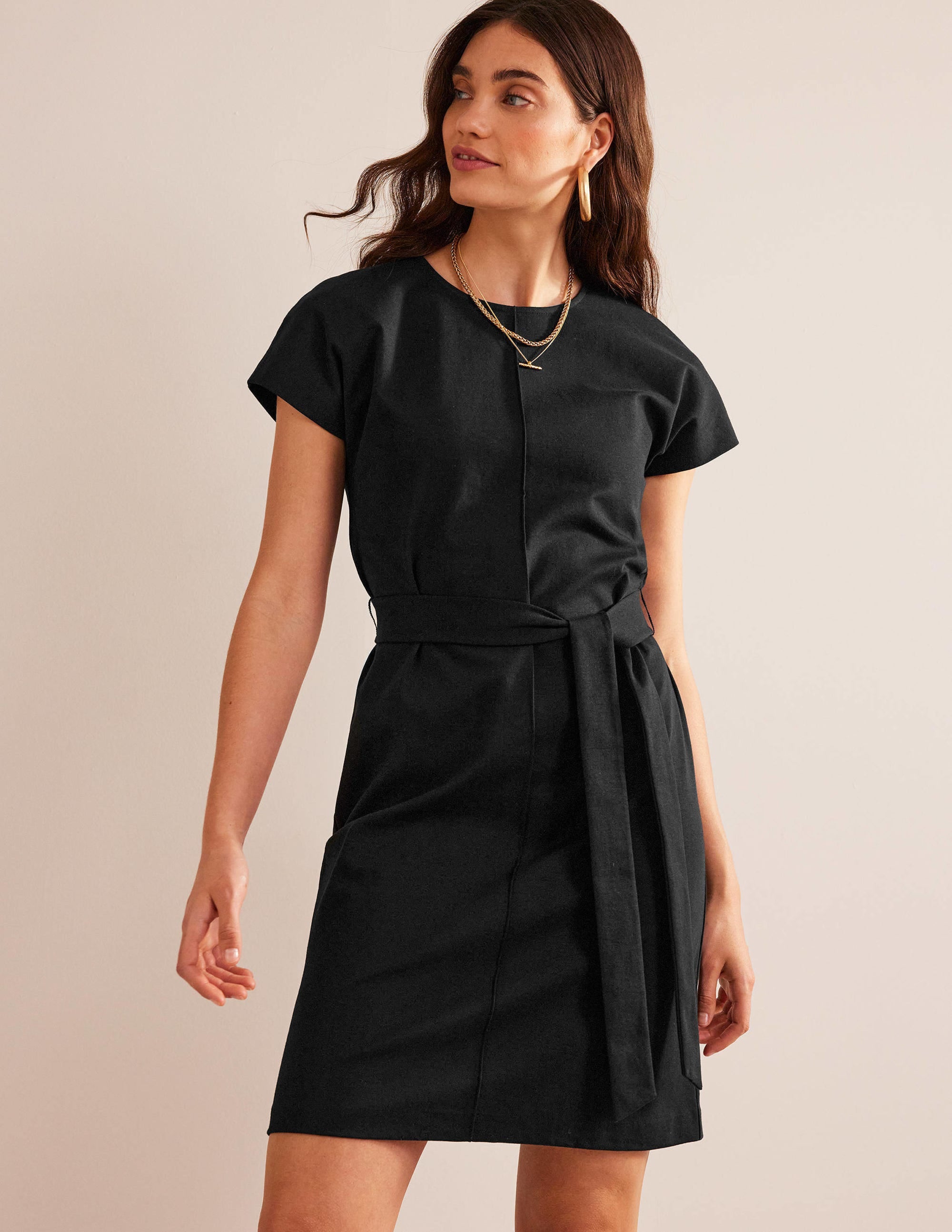 Tara T-Shirt-Kleid aus Jersey-Schwarz - Image 1