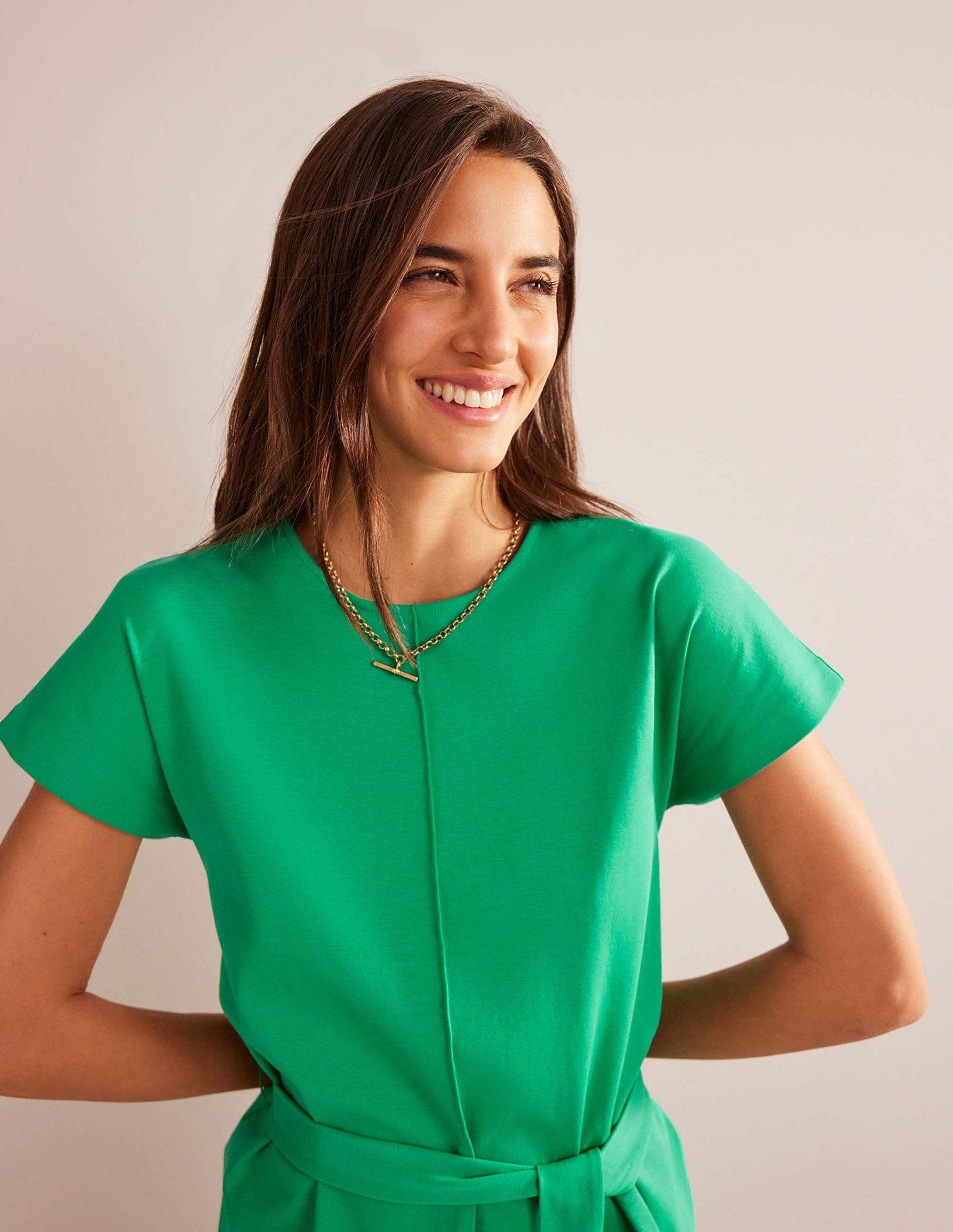 Robe T-shirt Tara en jersey-Vert prairie - Image 2