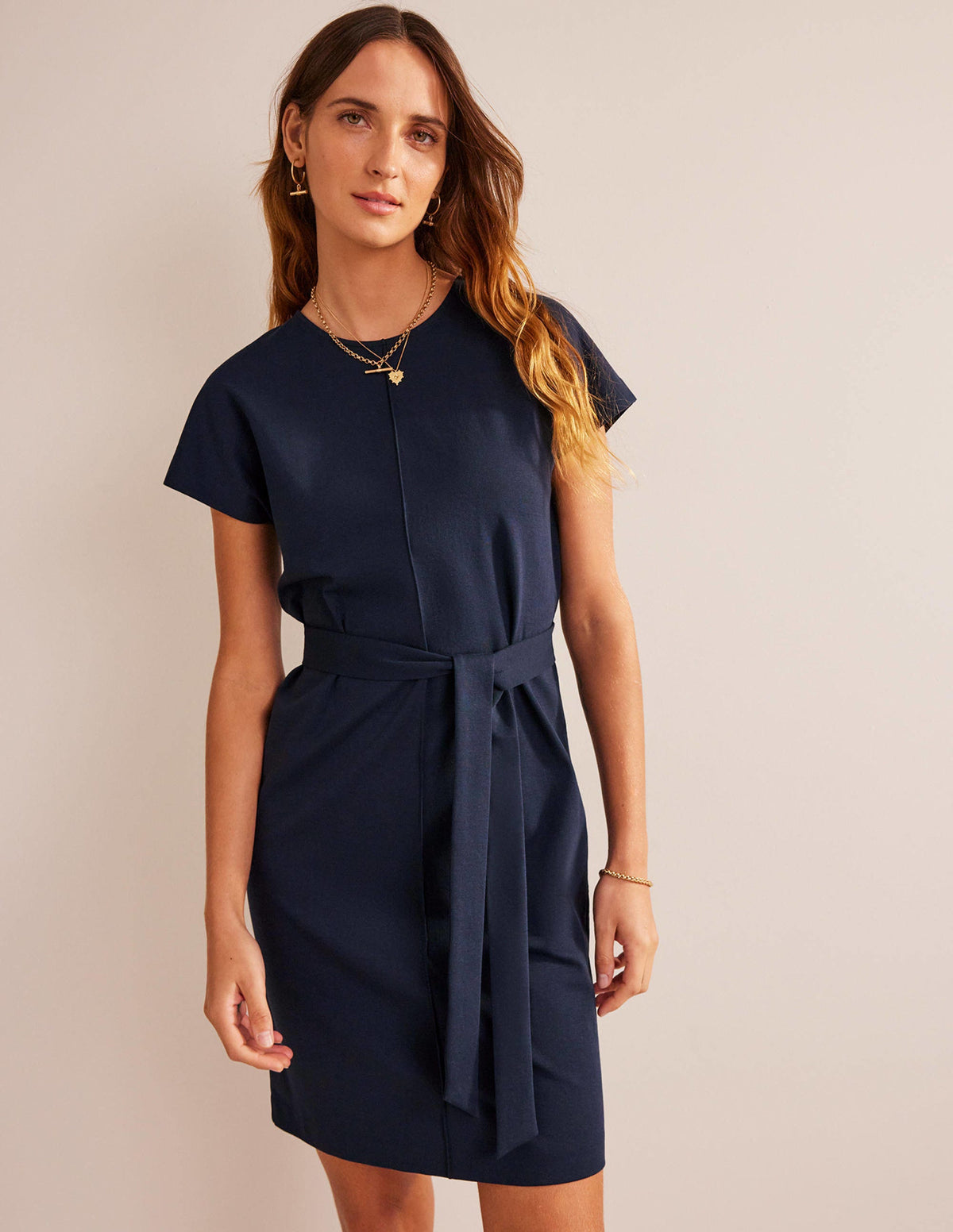 Tara T-Shirt-Kleid aus Jersey-Marineblau - Image 1