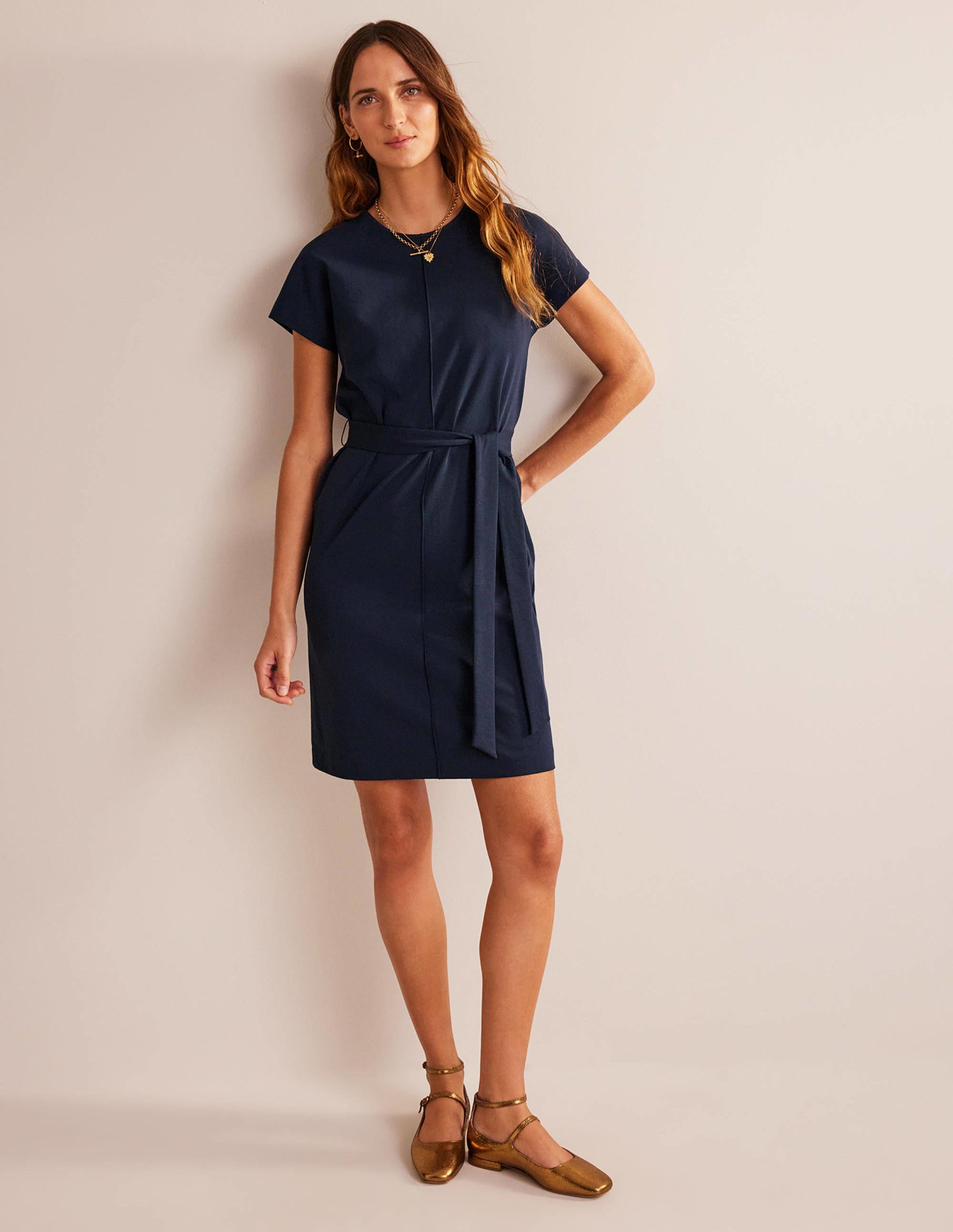Tara T-Shirt-Kleid aus Jersey-Marineblau - Image 4