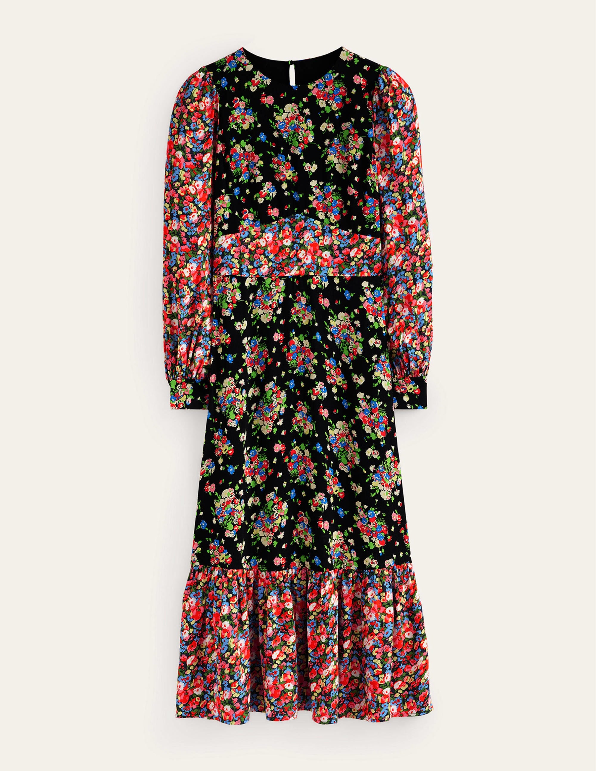 Robe midi contrastante Ruby-Noir, motif Wild Cluster - Image 5