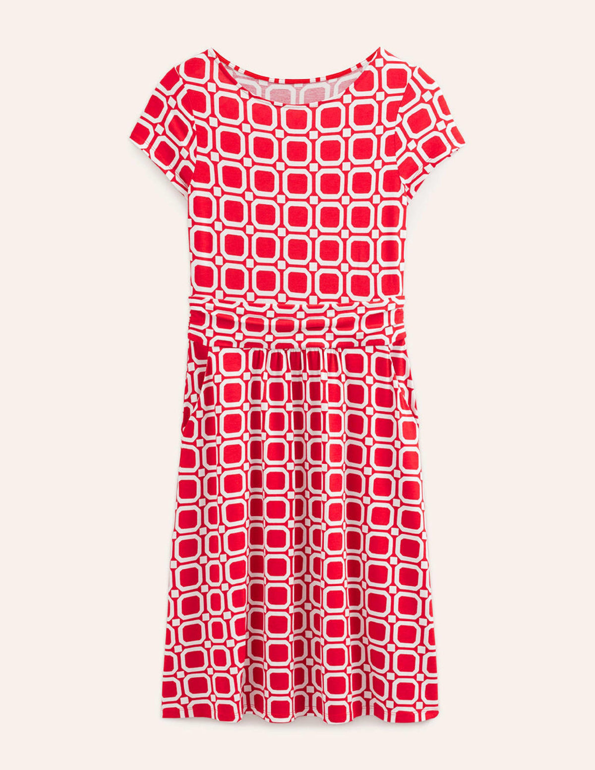 Robe Amelie en jersey-Piment fort, motif Block Cube - Image 7