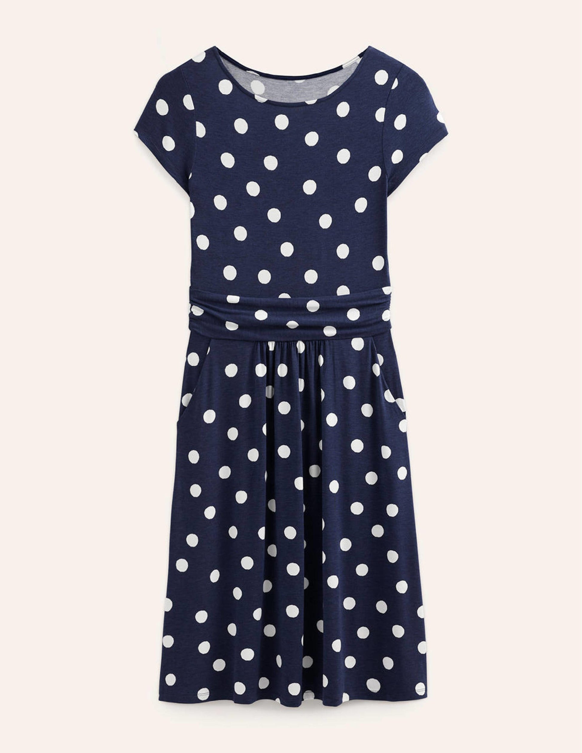 Amelie Jerseykleid-Französisches Marineblau, Farbflecken-7