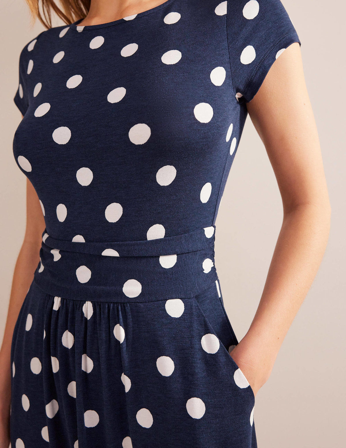 Amelie Jerseykleid-Französisches Marineblau, Farbflecken-2