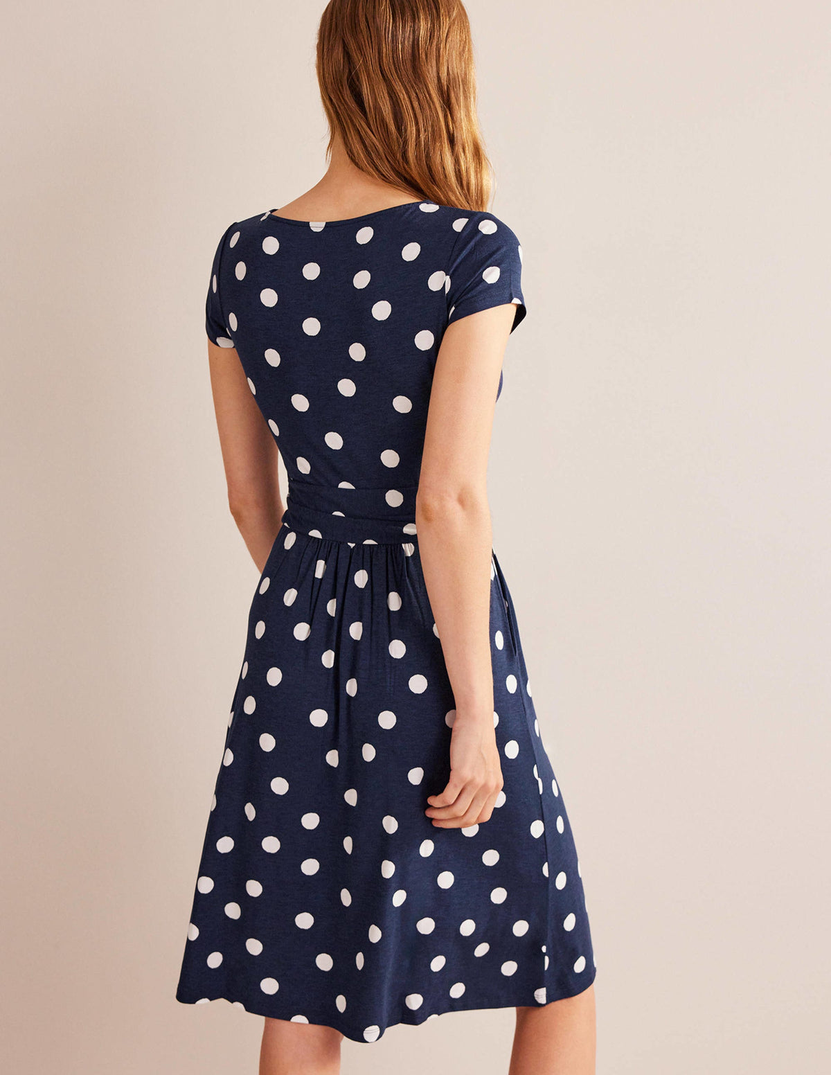 Amelie Jerseykleid-Französisches Marineblau, Farbflecken - Image 3