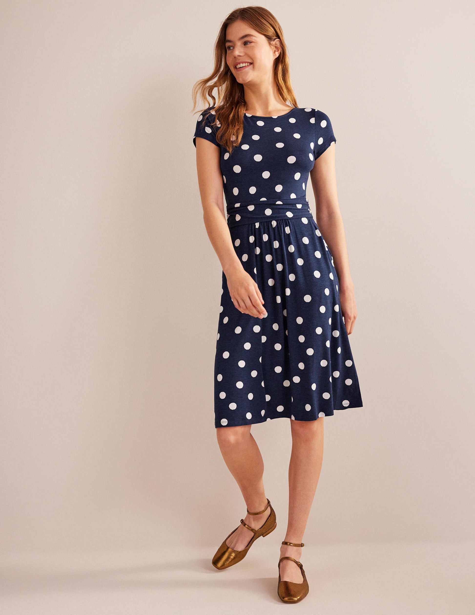 Amelie Jerseykleid-Französisches Marineblau, Farbflecken-4