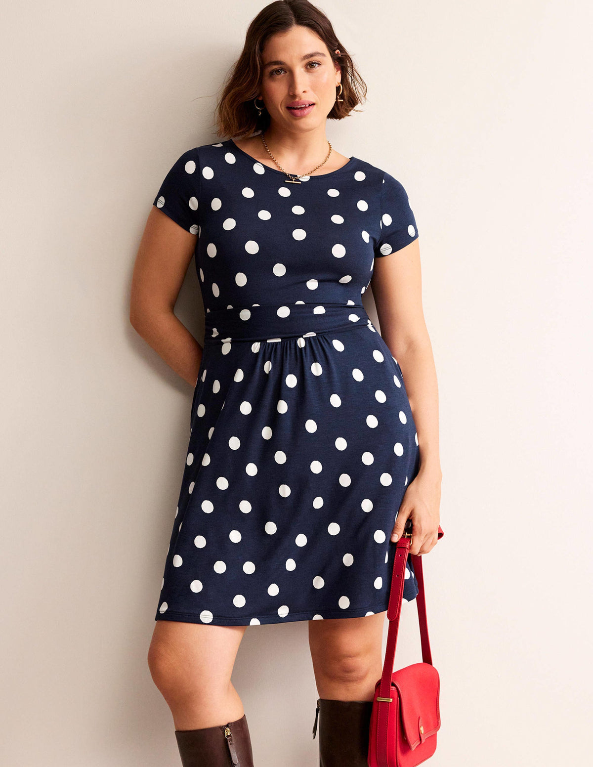 Amelie Jerseykleid-Französisches Marineblau, Farbflecken-5