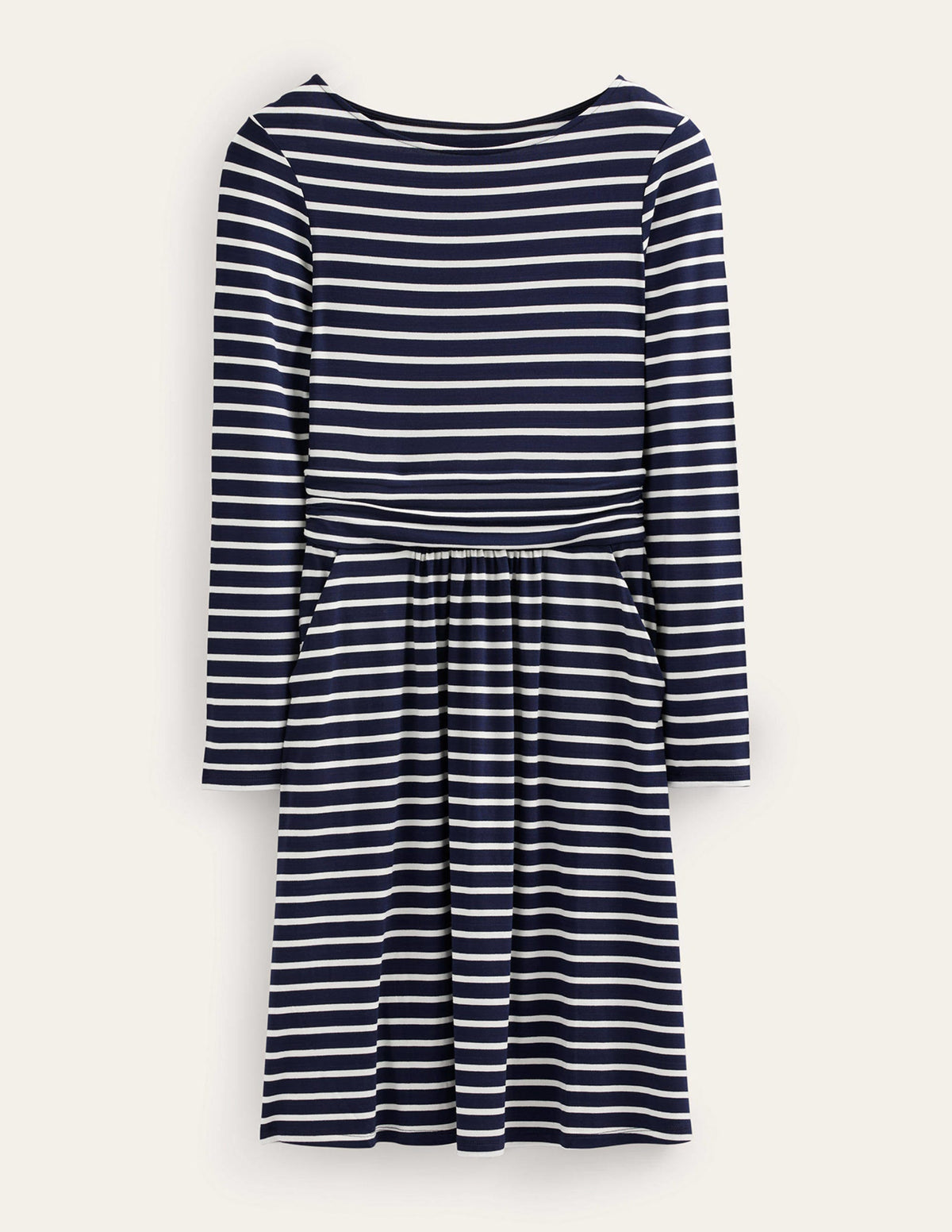 Abigail Jersey Dress-Navy, Ivory Stripe - Image 5