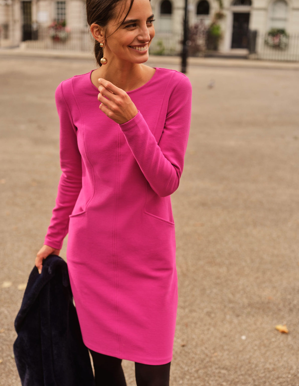 Ellen Ottoman-Kleid-Magenta-5