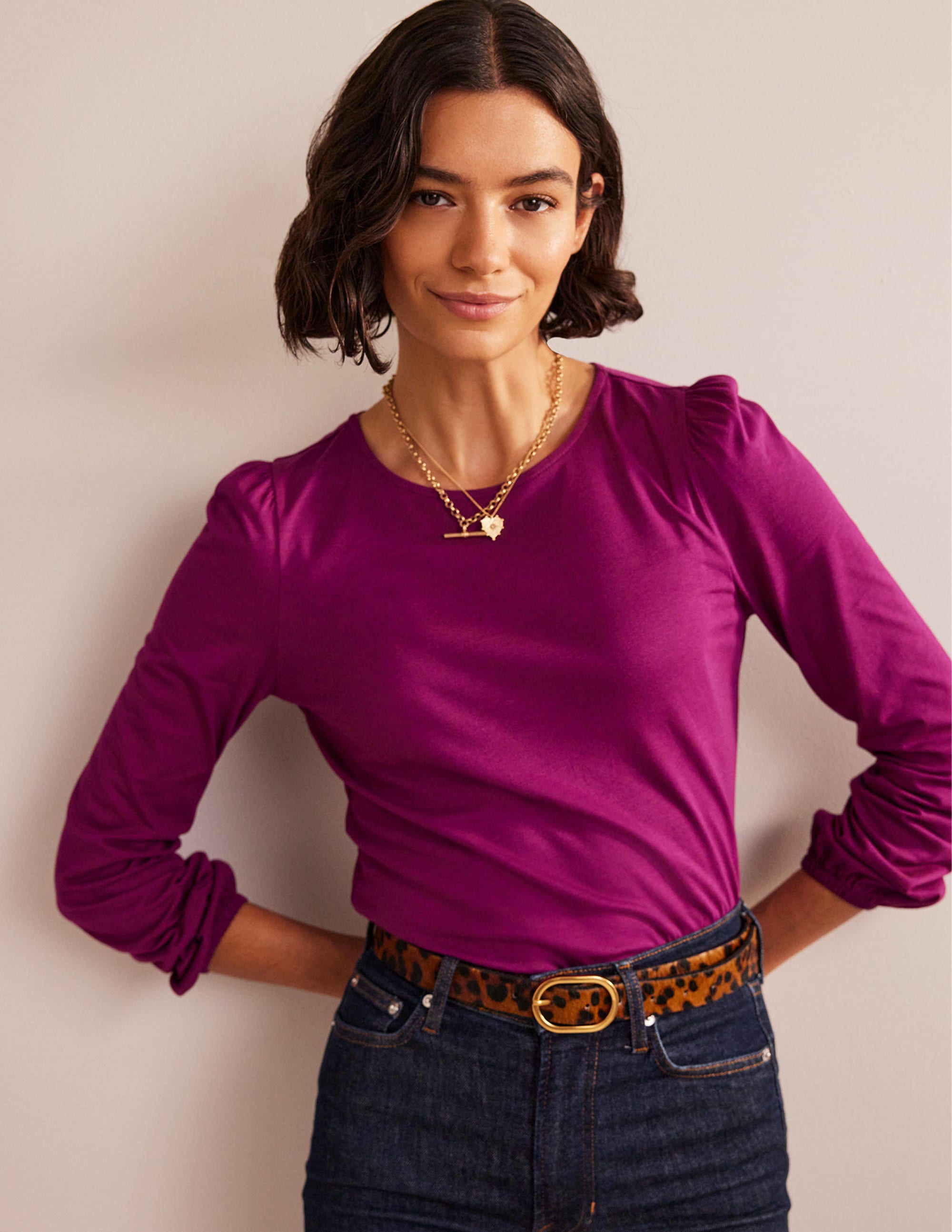 Top à manches longues ultra-doux-Prune de Damas - Image 1