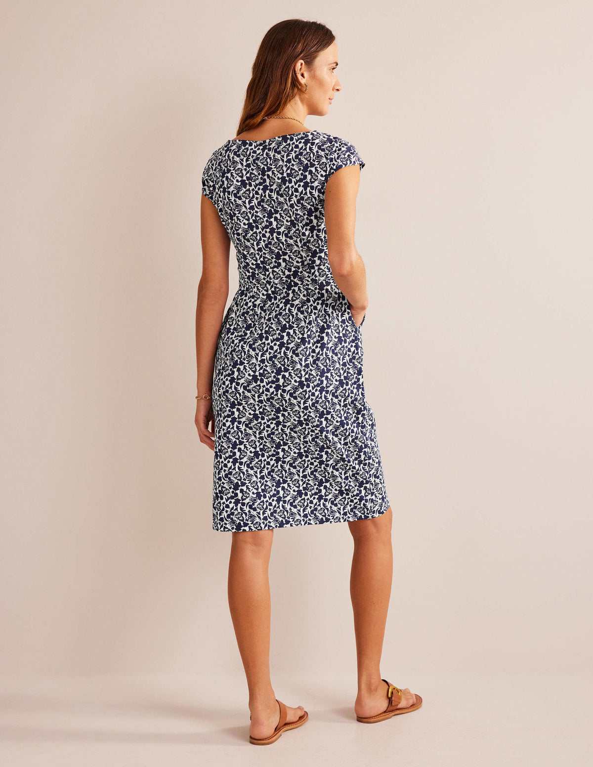 Florrie Jersey Dress-French Navy, Tulip Bloom - Image 6