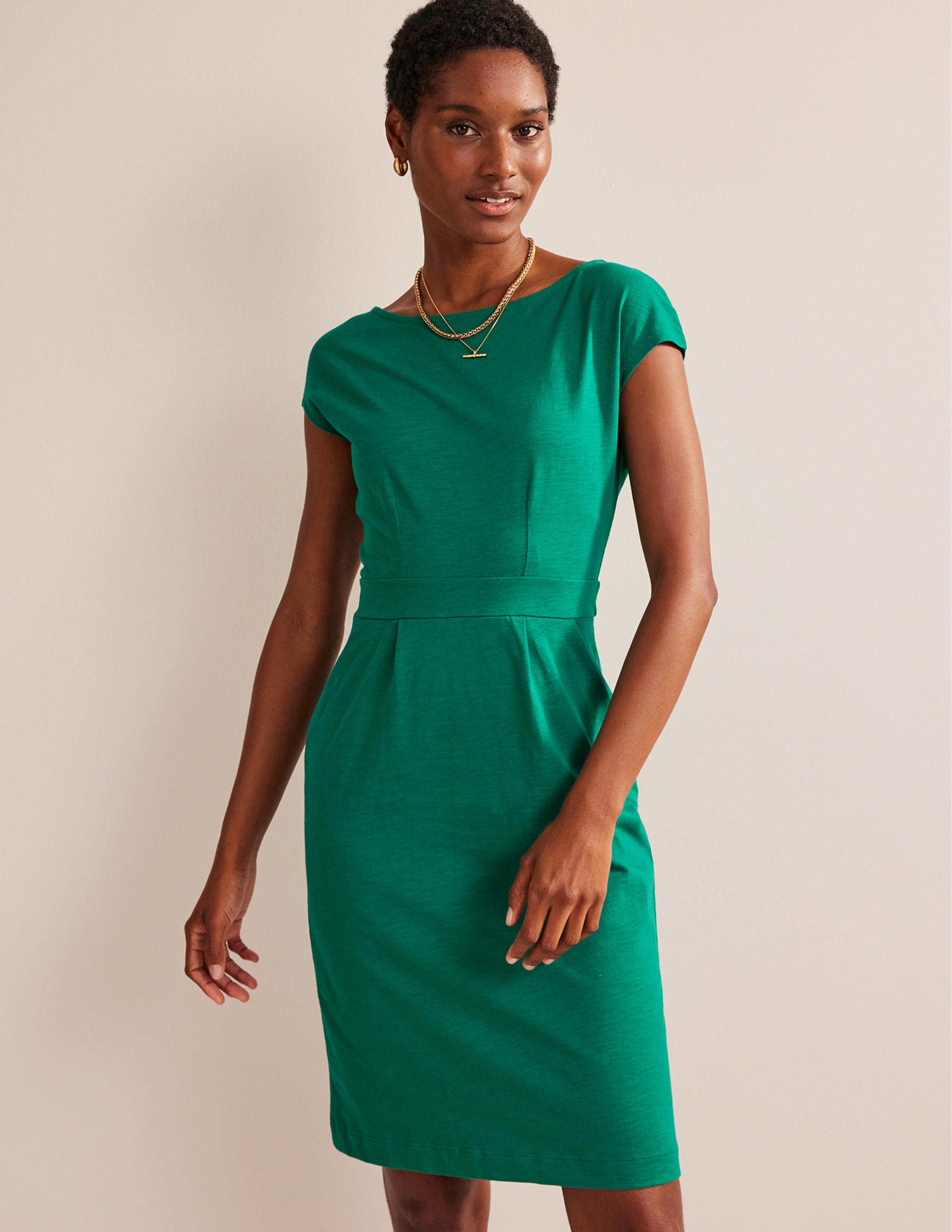 Florrie Jerseykleid-Leuchtendes Smaragdgrün - Image 1