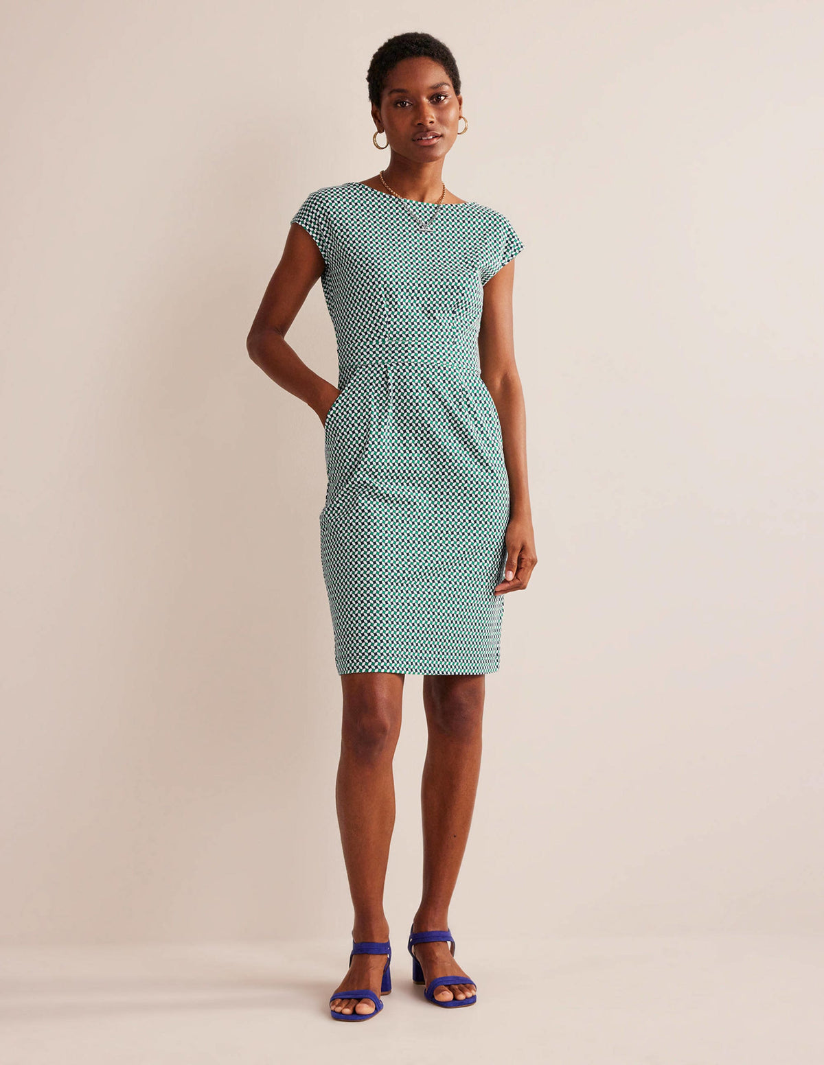 Florrie Jerseykleid-Wiesengrün, Abstract Diamond - Image 5