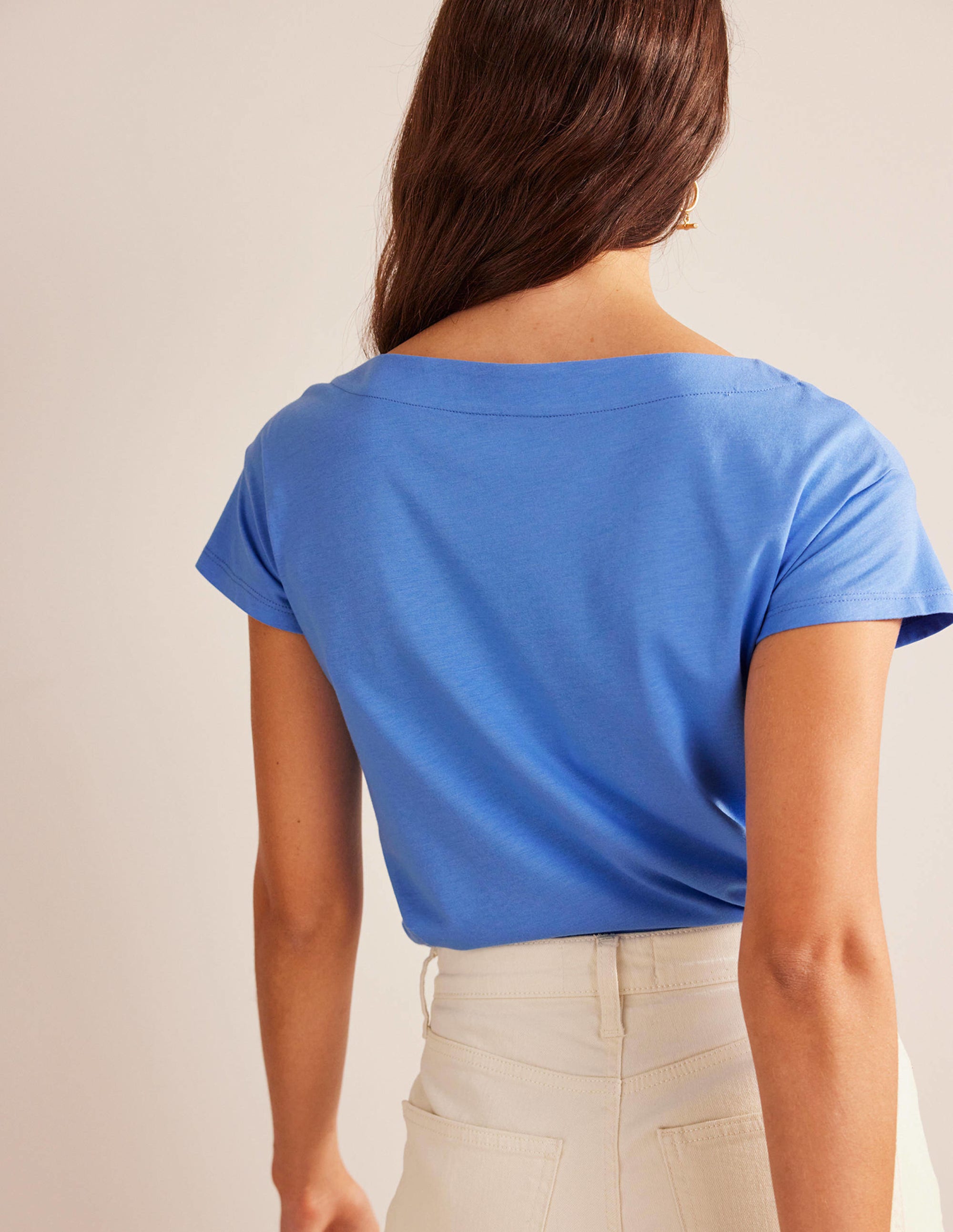 Superweiches T-Shirt mit U-Boot-Ausschnitt-Marina - Image 3