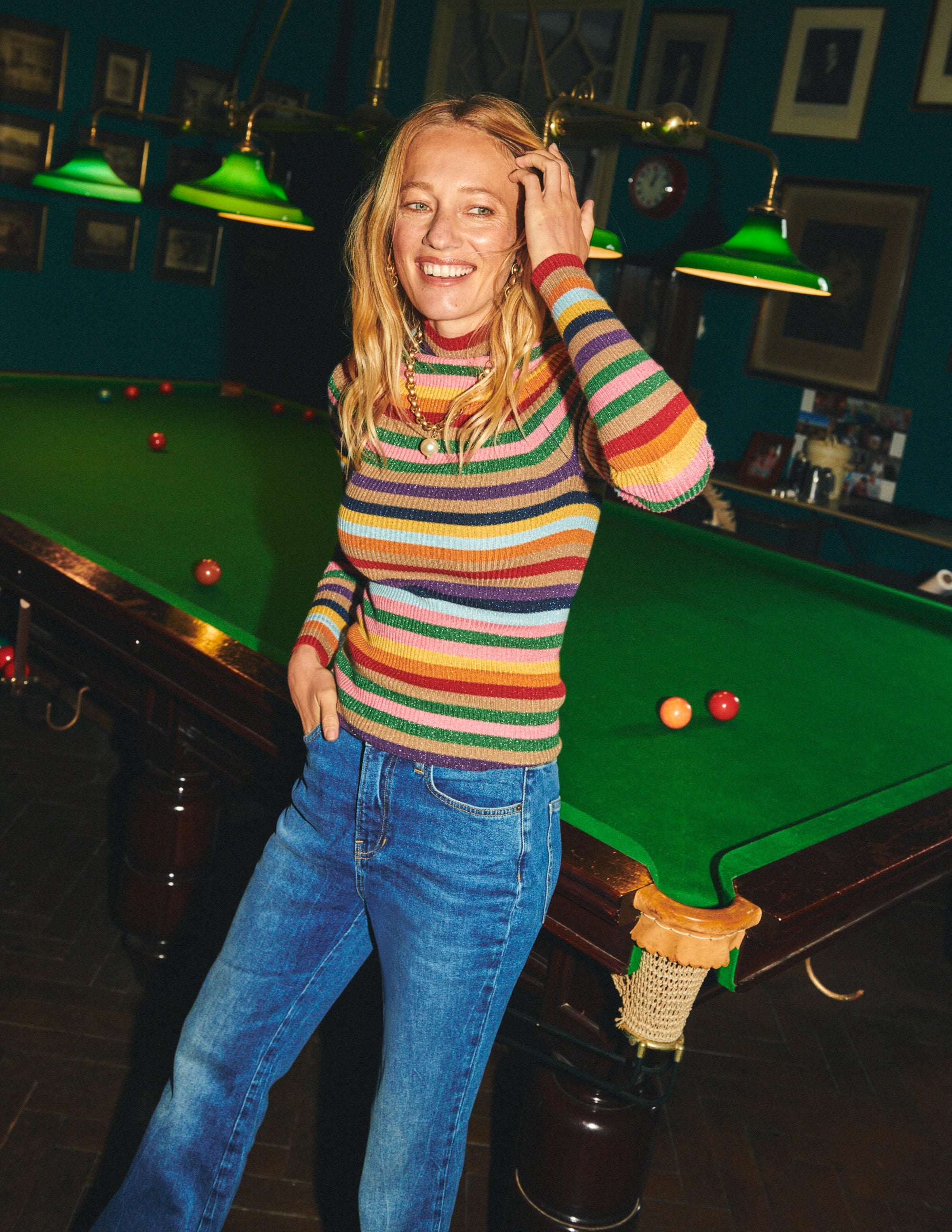 Matilda Glitzer-Pullover-Glitzer/Bunt, Gestreift - Image 5