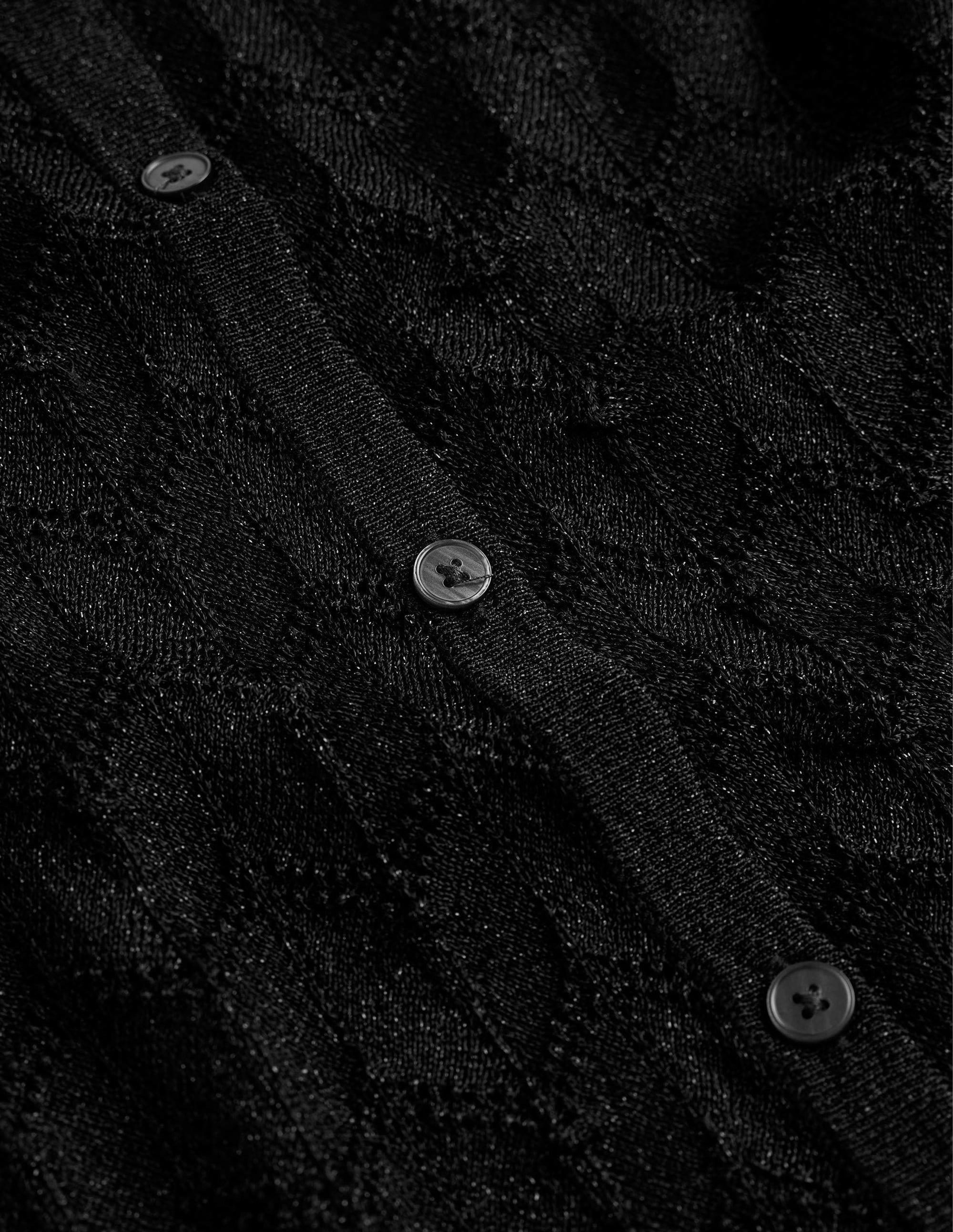 Strick-Strand-Hemd-Metallic Schwarz - Image 6