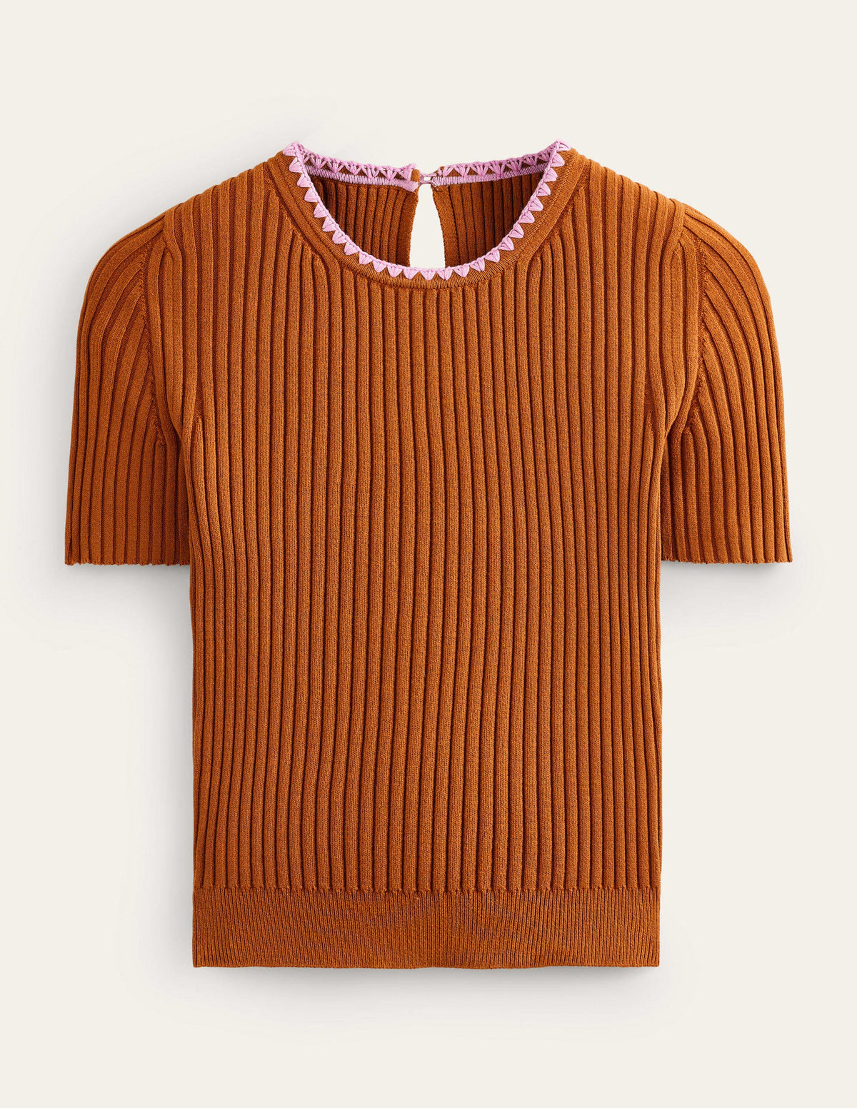 Strick-T-Shirt mit Häkelrand-Kürbis - Image 7