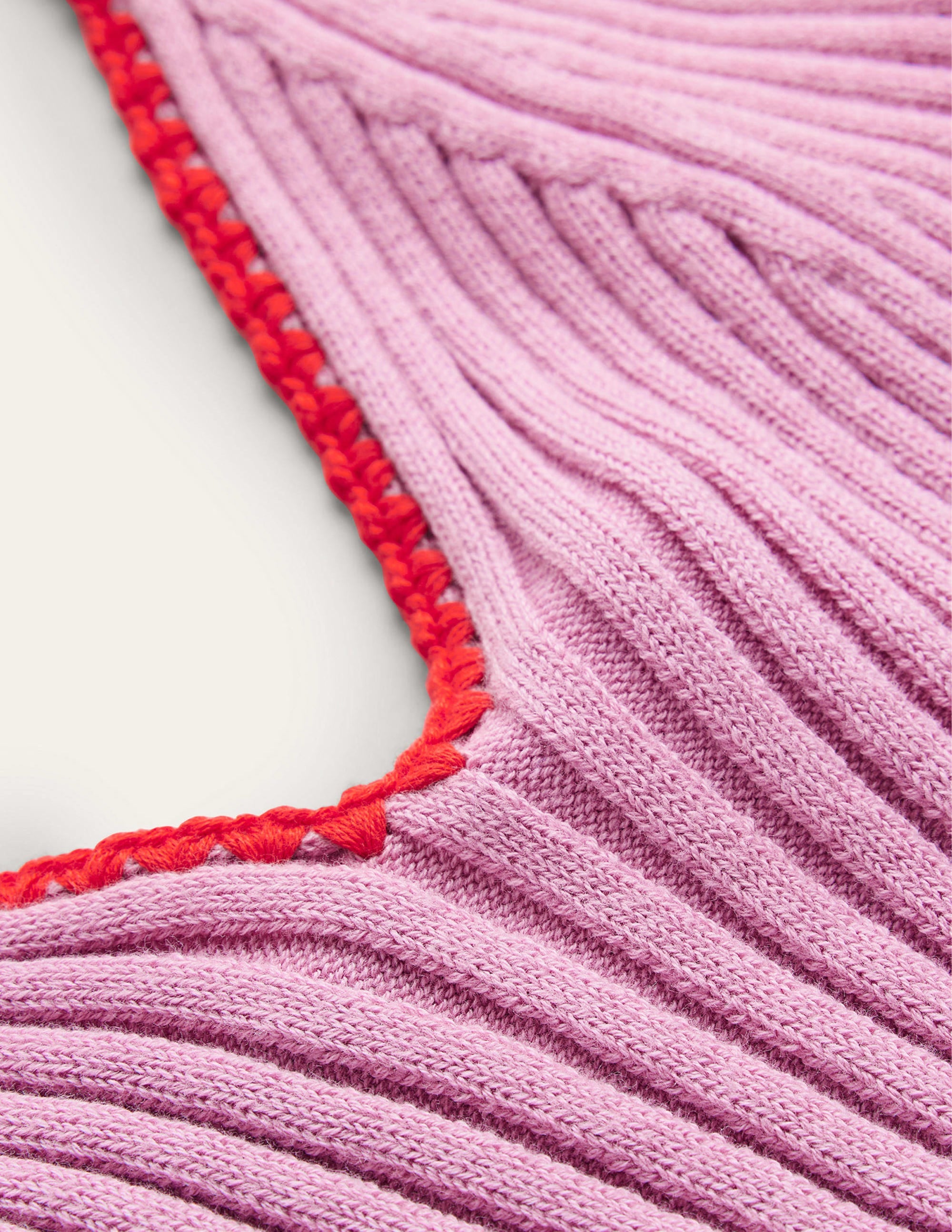 Verkürztes Stricktop mit Häkelrand-Sanfter Lavendel - Image 6