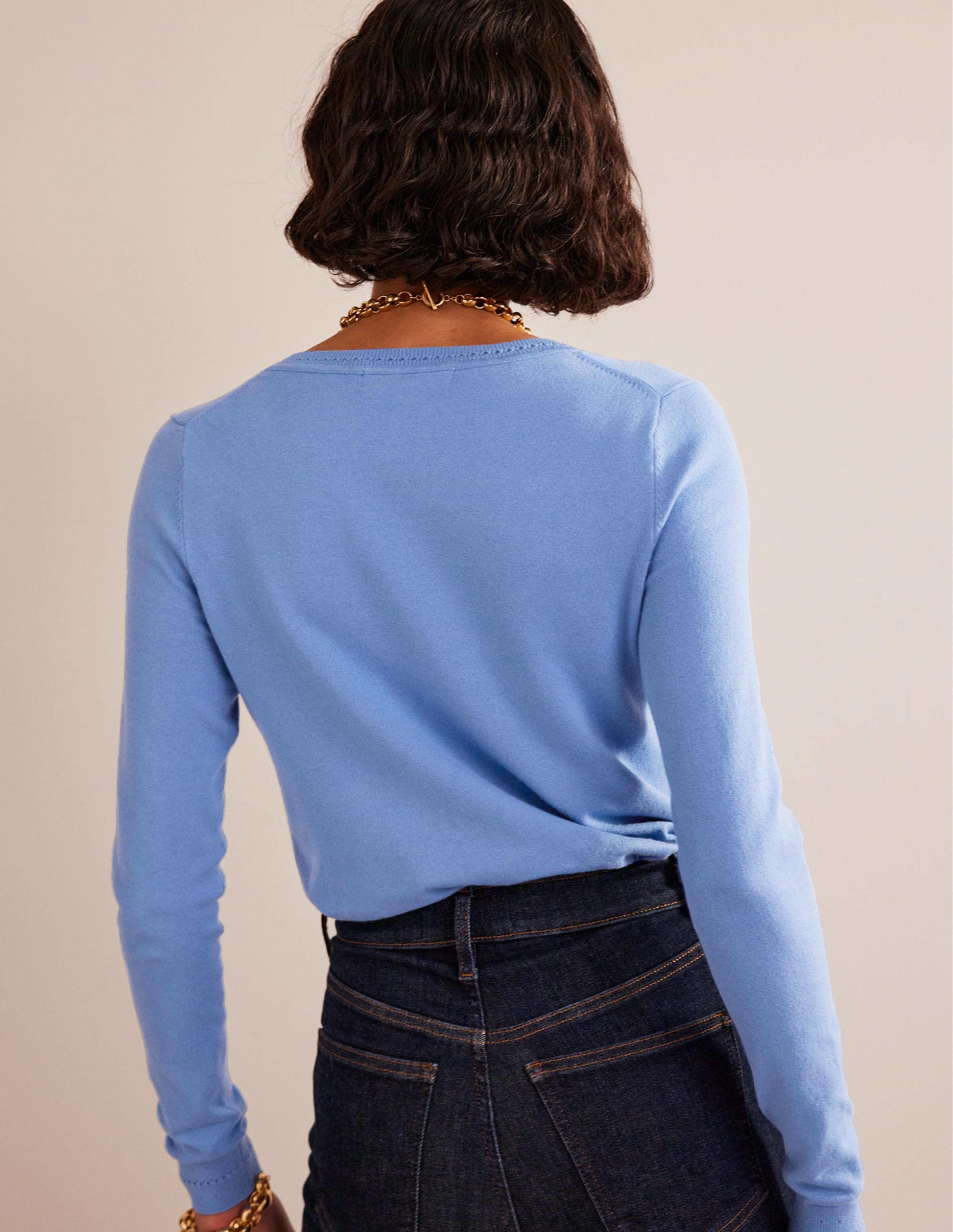 Pull Catriona col V en coton-Marina-3