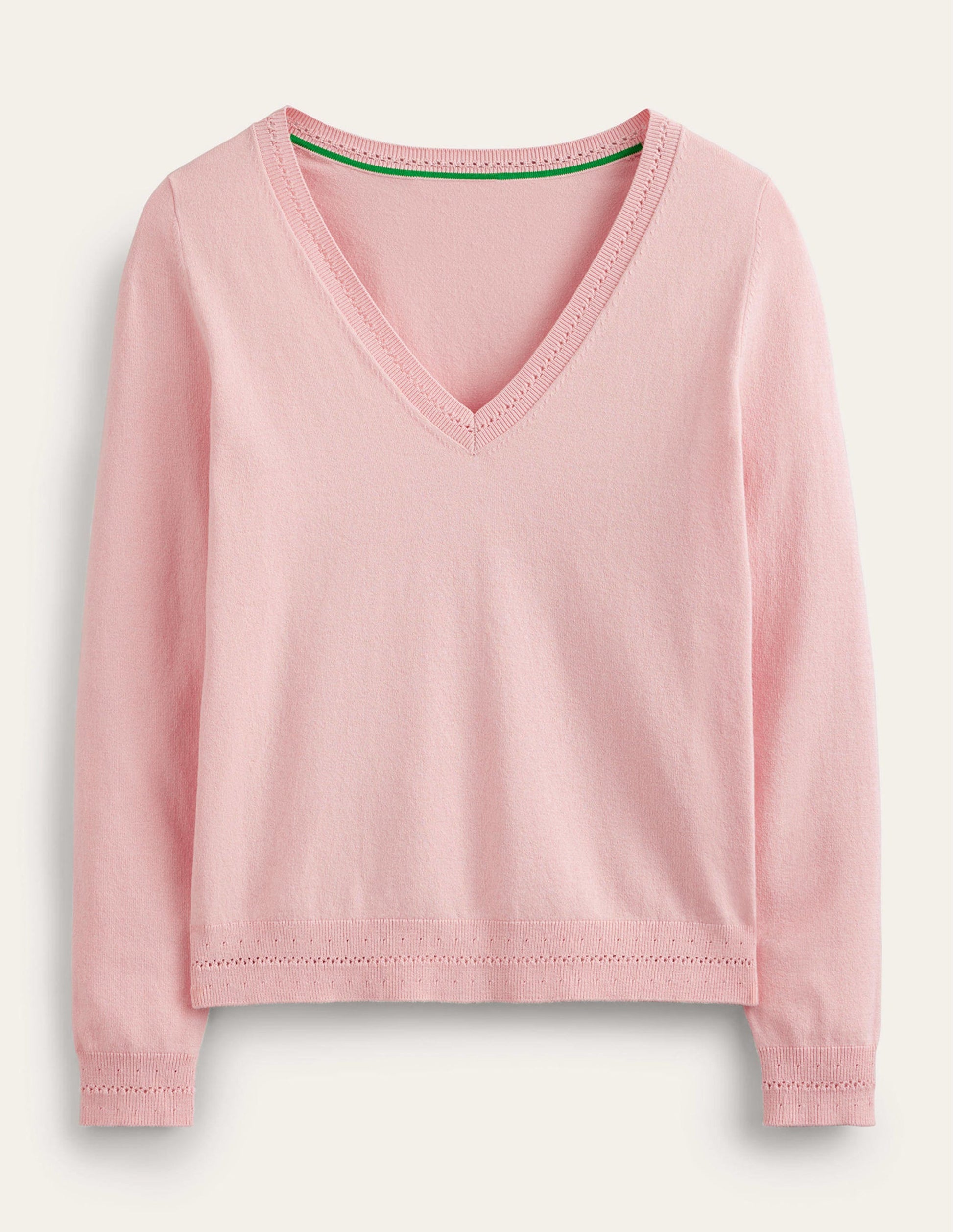 Catriona Pullover aus Baumwolle mit V-Ausschnitt-Pfirsich-5