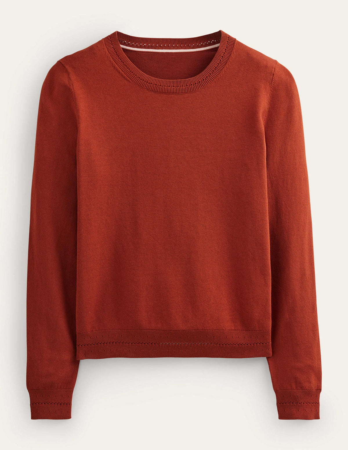Catriona Pullover aus Baumwolle mit Rundhalsausschnitt-Kastanienbraun - Image 6