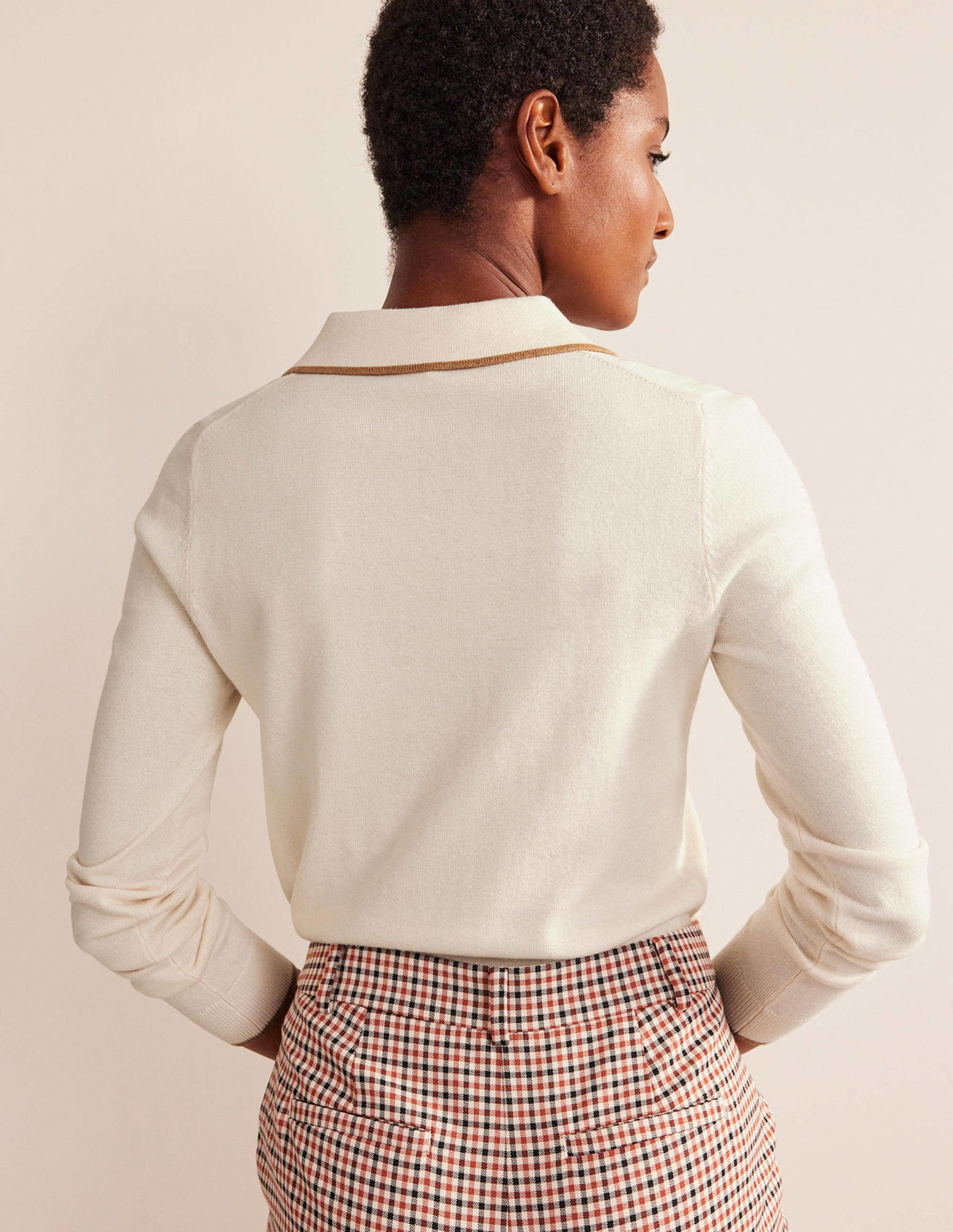 Estelle Henley-Pullover-Warmes Naturweiß-3