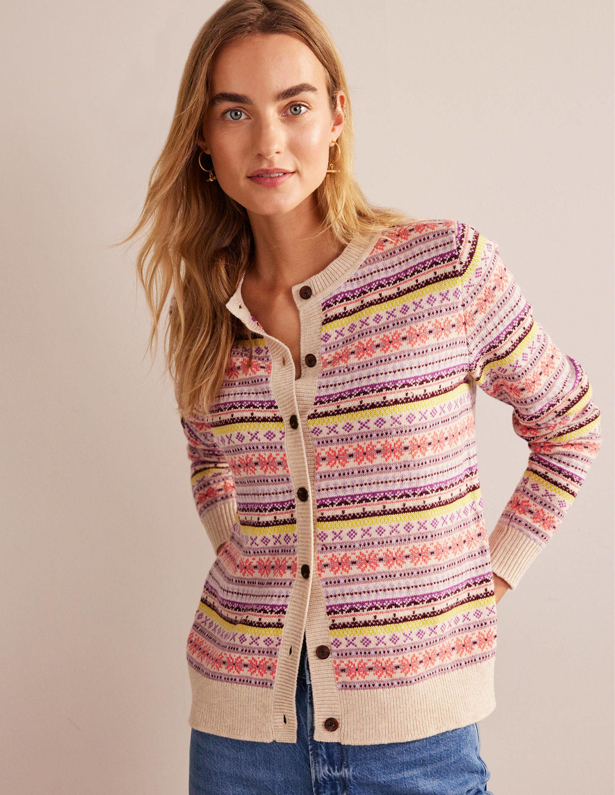 Edie Fair-Isle-Strickjacke-Kreiderosa Fair-Isle - Image 5
