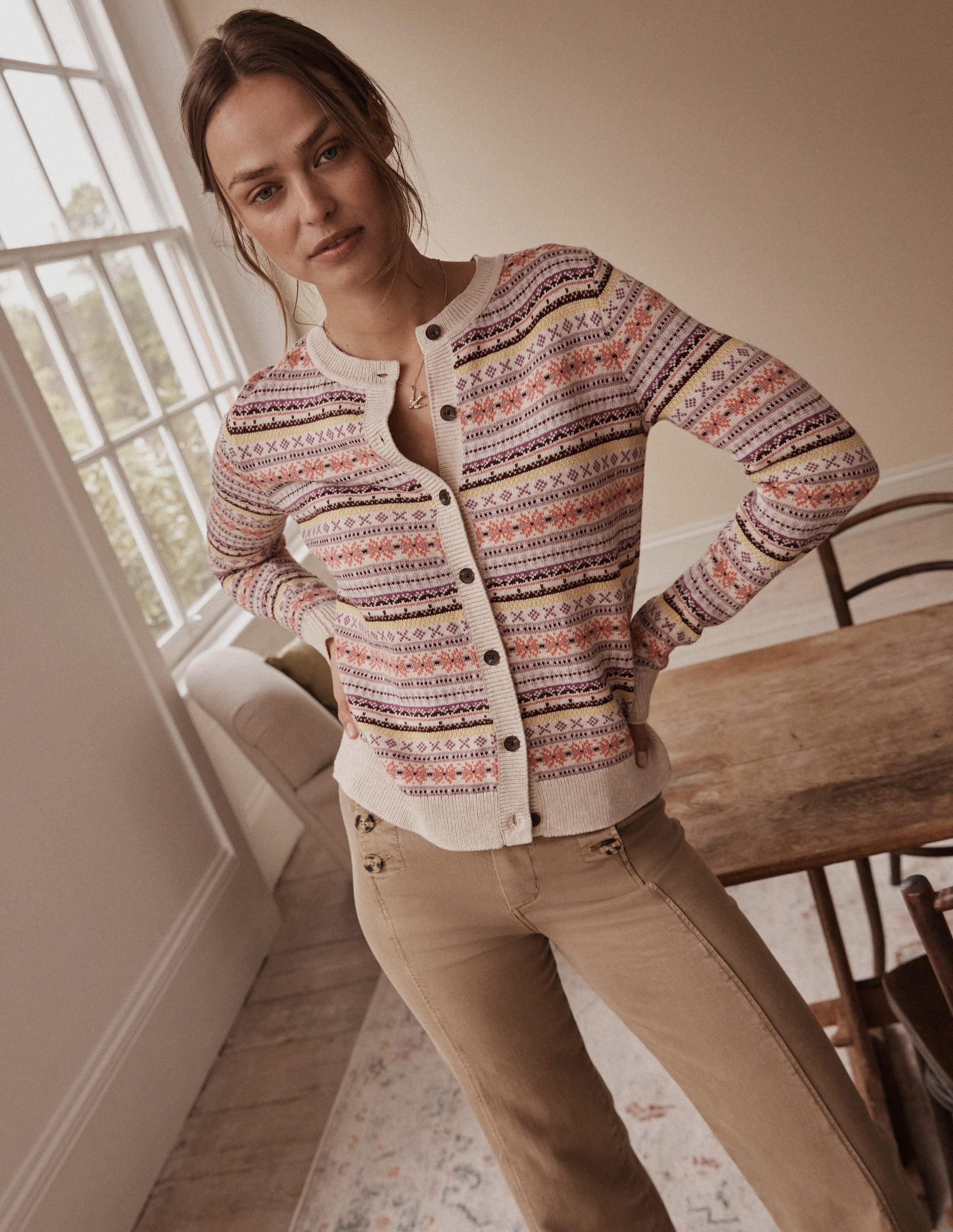 Edie Fair-Isle-Strickjacke-Kreiderosa Fair-Isle - Image 6