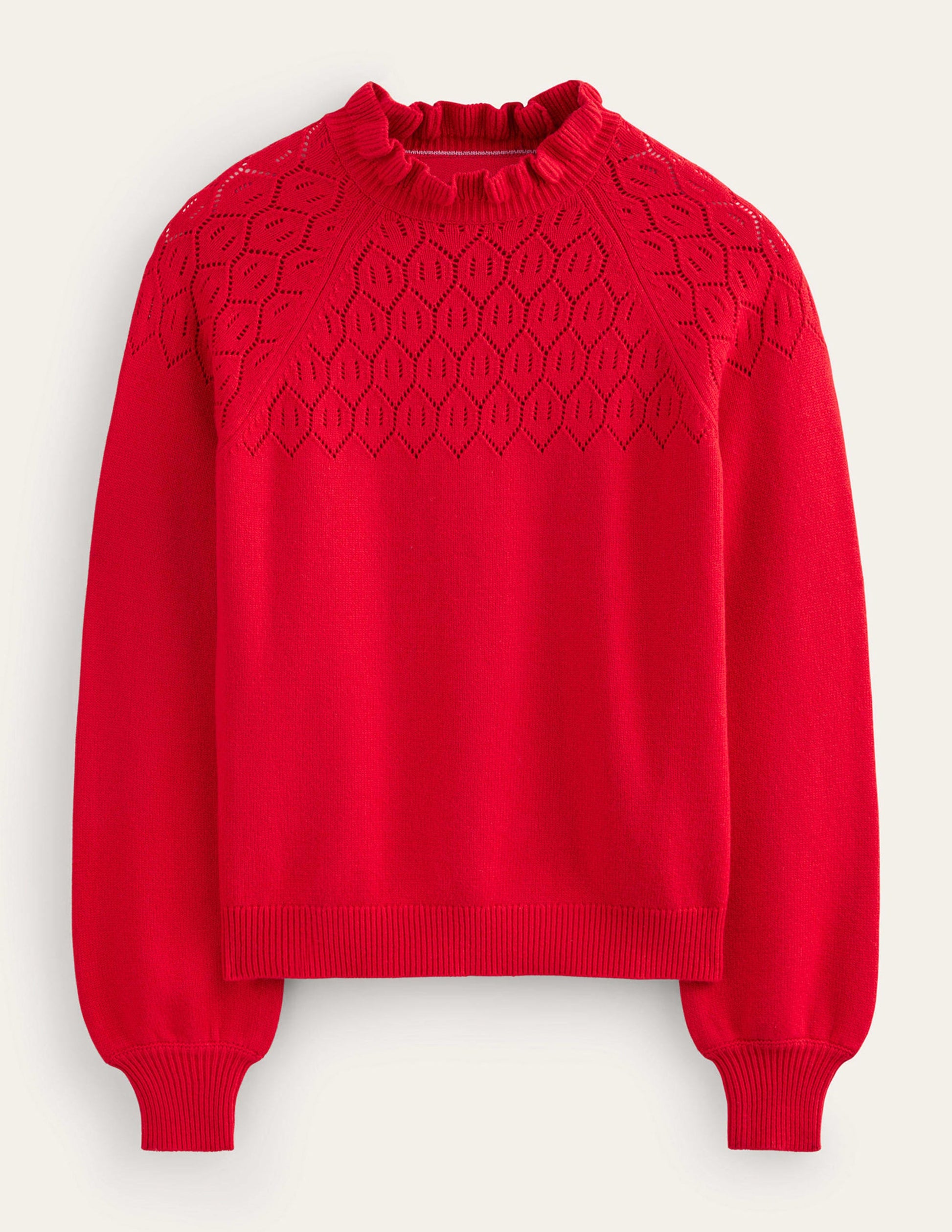 Pointelle Detailed Jumper-Hot Pepper-8