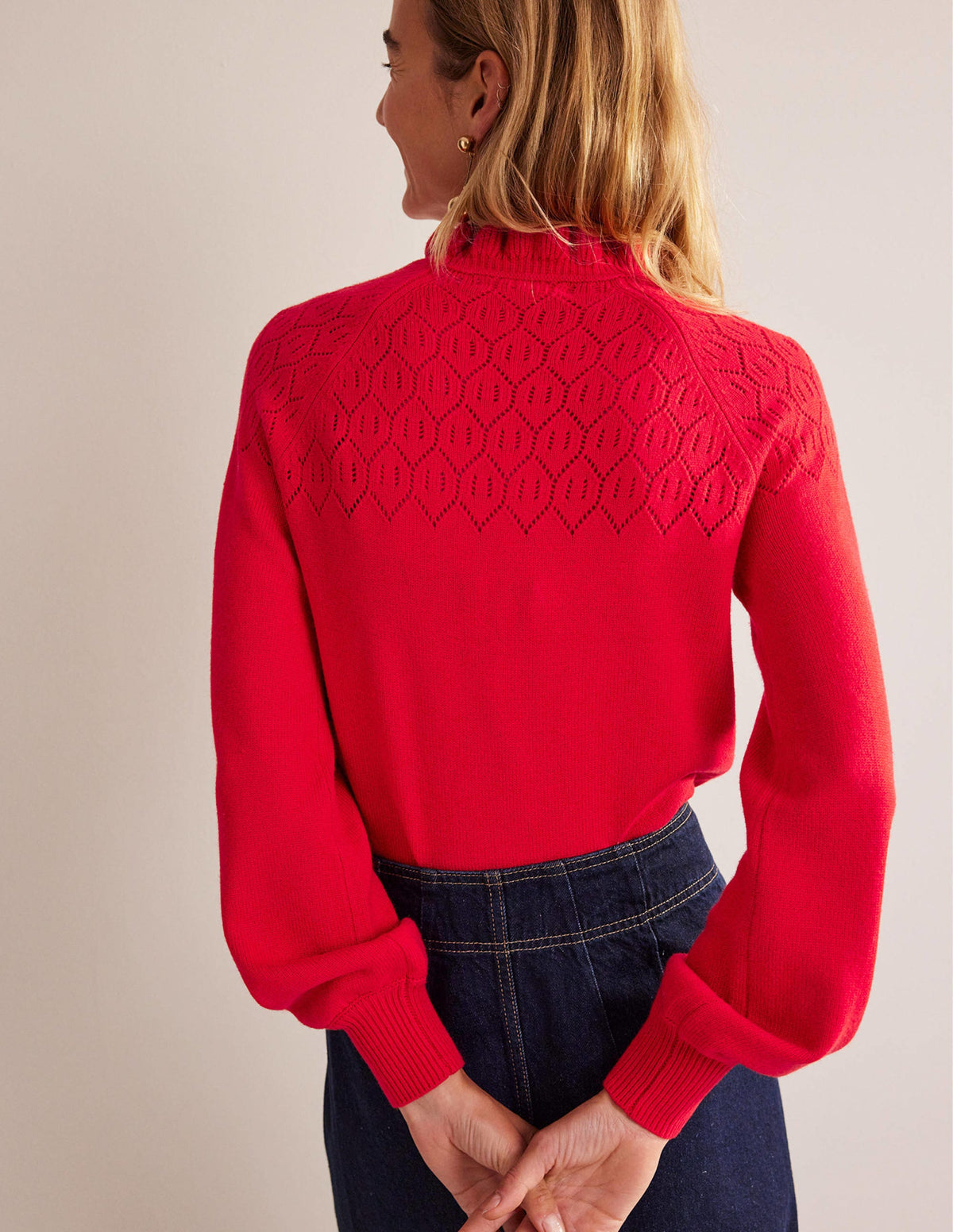 Pointelle Detailed Jumper-Hot Pepper - Image 3
