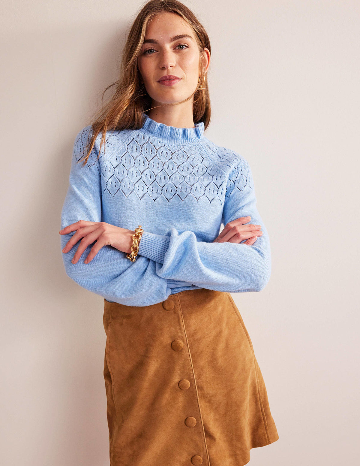 Pullover mit Pointelle-Detail-Kornblume-4