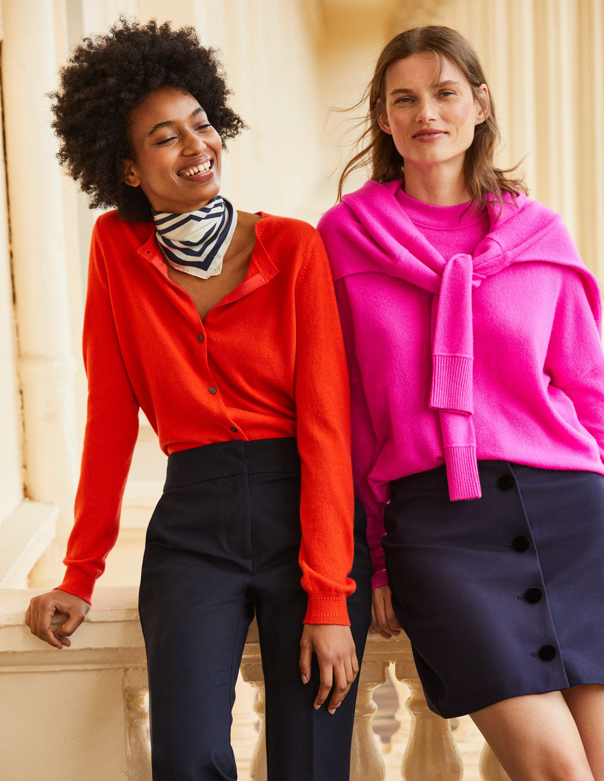 Eva Kaschmir-Strickjacke mit Rundhalsausschnitt-Fiesta-Orange - Image 5