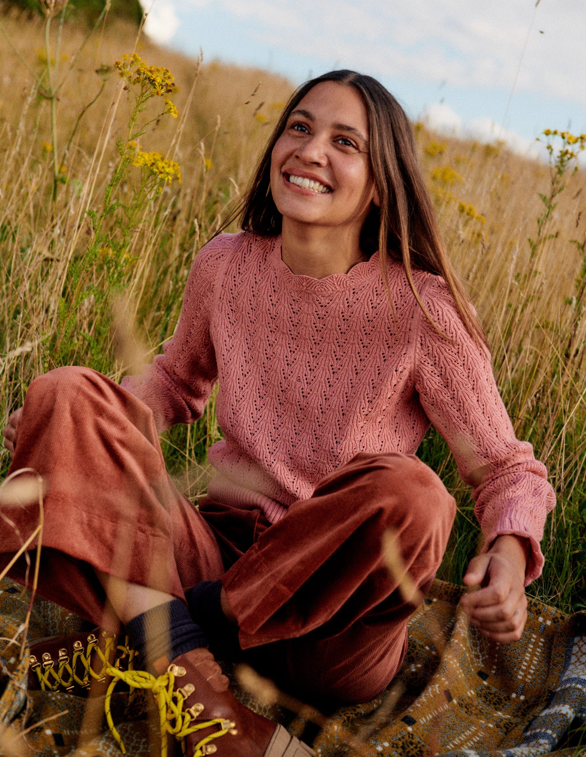 Pullover mit Pointelle-Stickerei-Altrosa-5