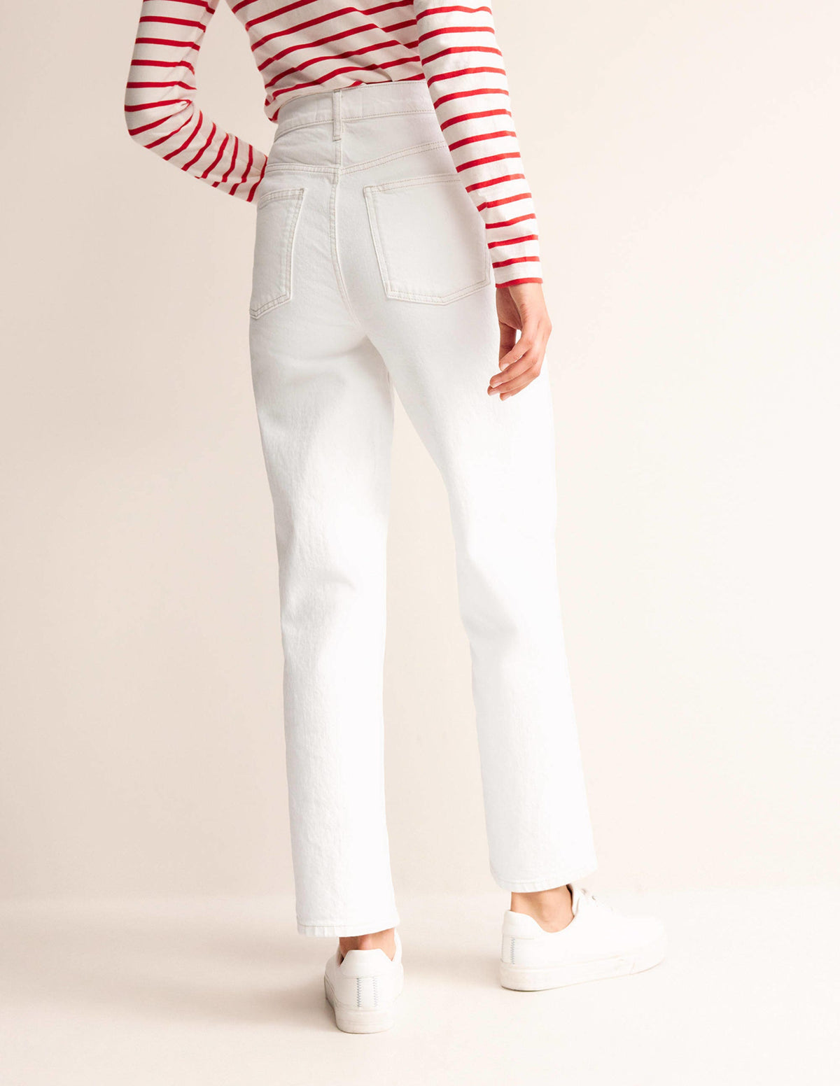 Hoch geschnittene Jeans mit klassisch geradem Bein-Weiß - Image 3