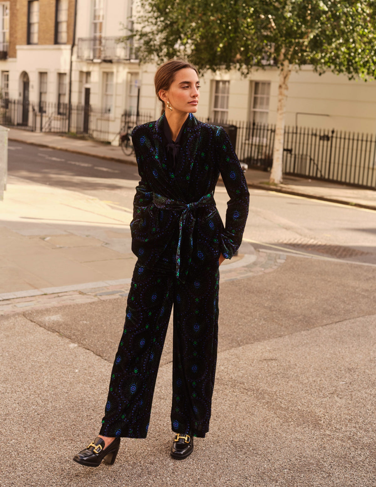 Westbourne Velvet Trousers-Black, Artizian Geo - Image 5