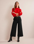 Jupe-culotte large en jersey-Noir