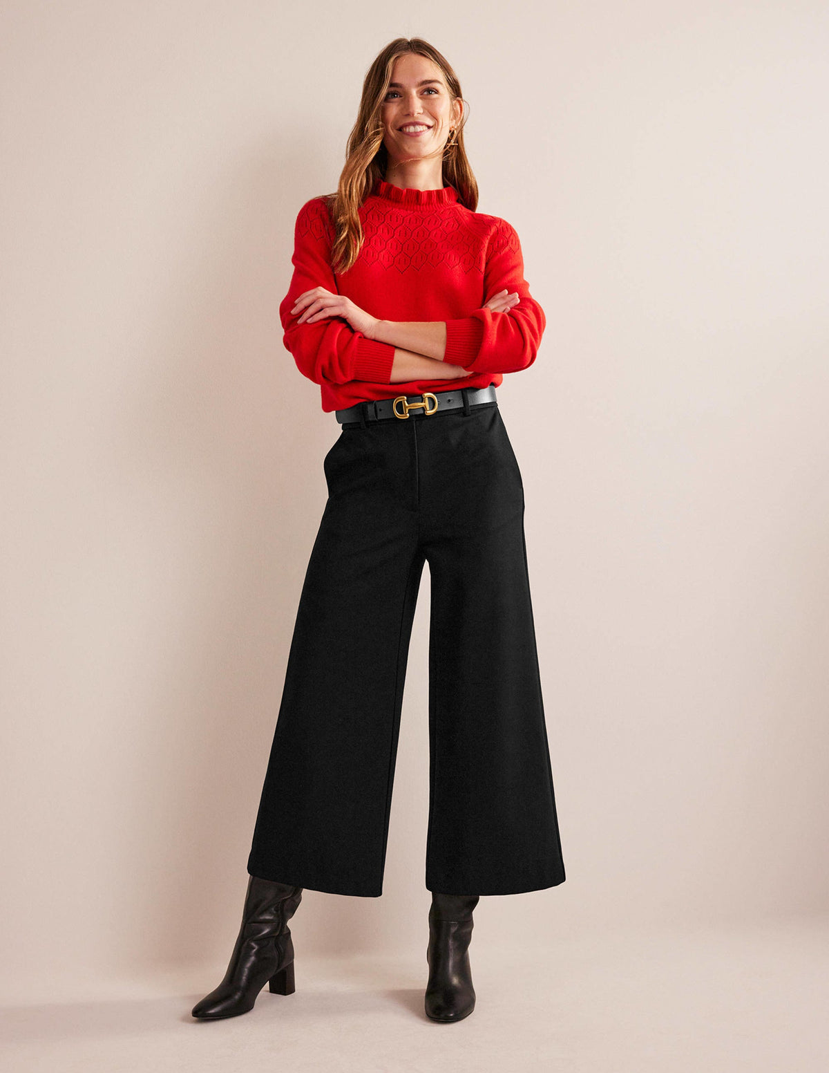 Jupe-culotte large en jersey-Noir - Image 1