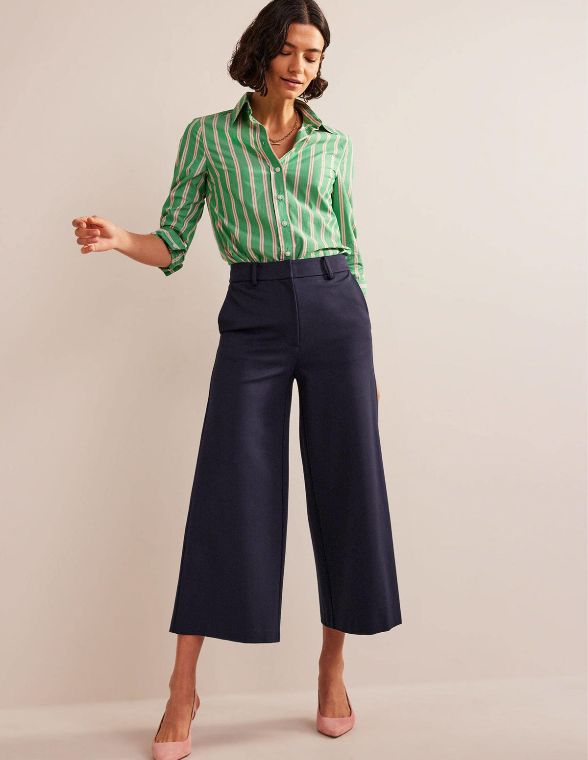 Jersey-Culotte mit weitem Bein-Marineblau - Image 1