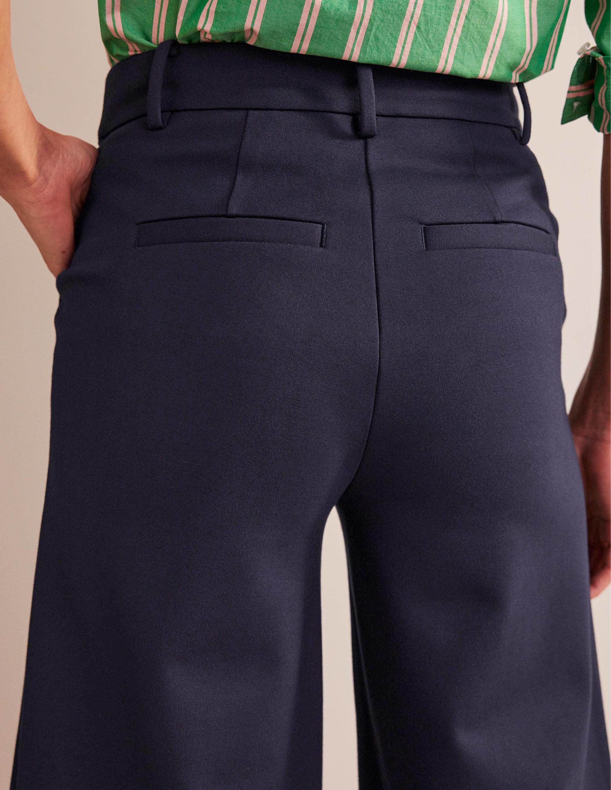 Jersey-Culotte mit weitem Bein-Marineblau - Image 2