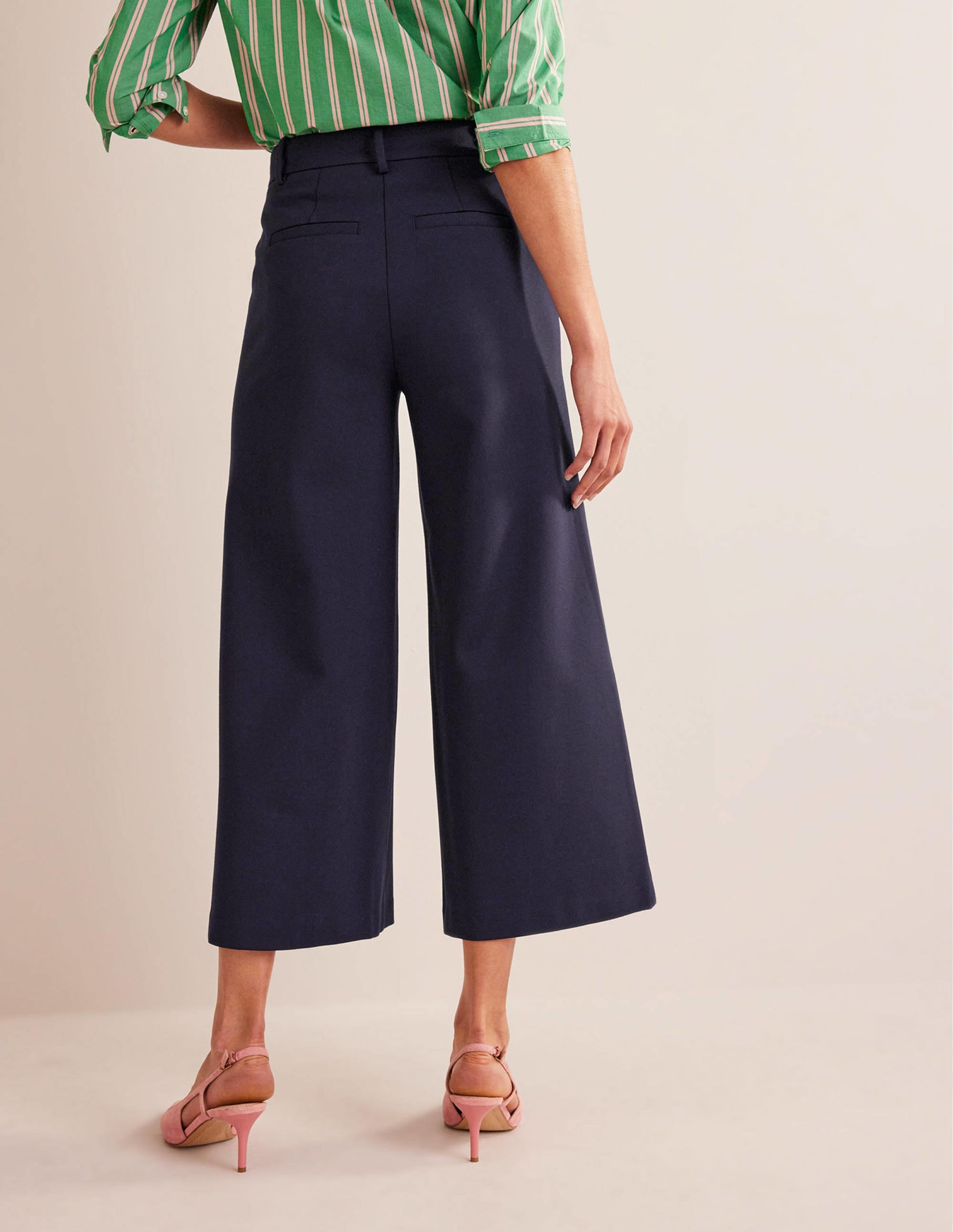 Jersey-Culotte mit weitem Bein-Marineblau - Image 3