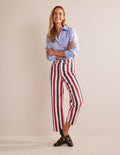 Gerade geschnittene Hose mit Streifen-Rot/Blau Gestreift