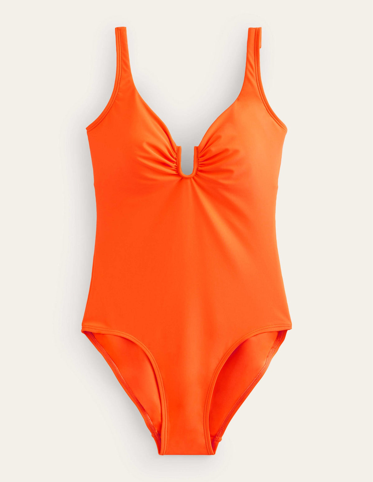 Badeanzug mit U-Steg-Leuchtendes Orange-7