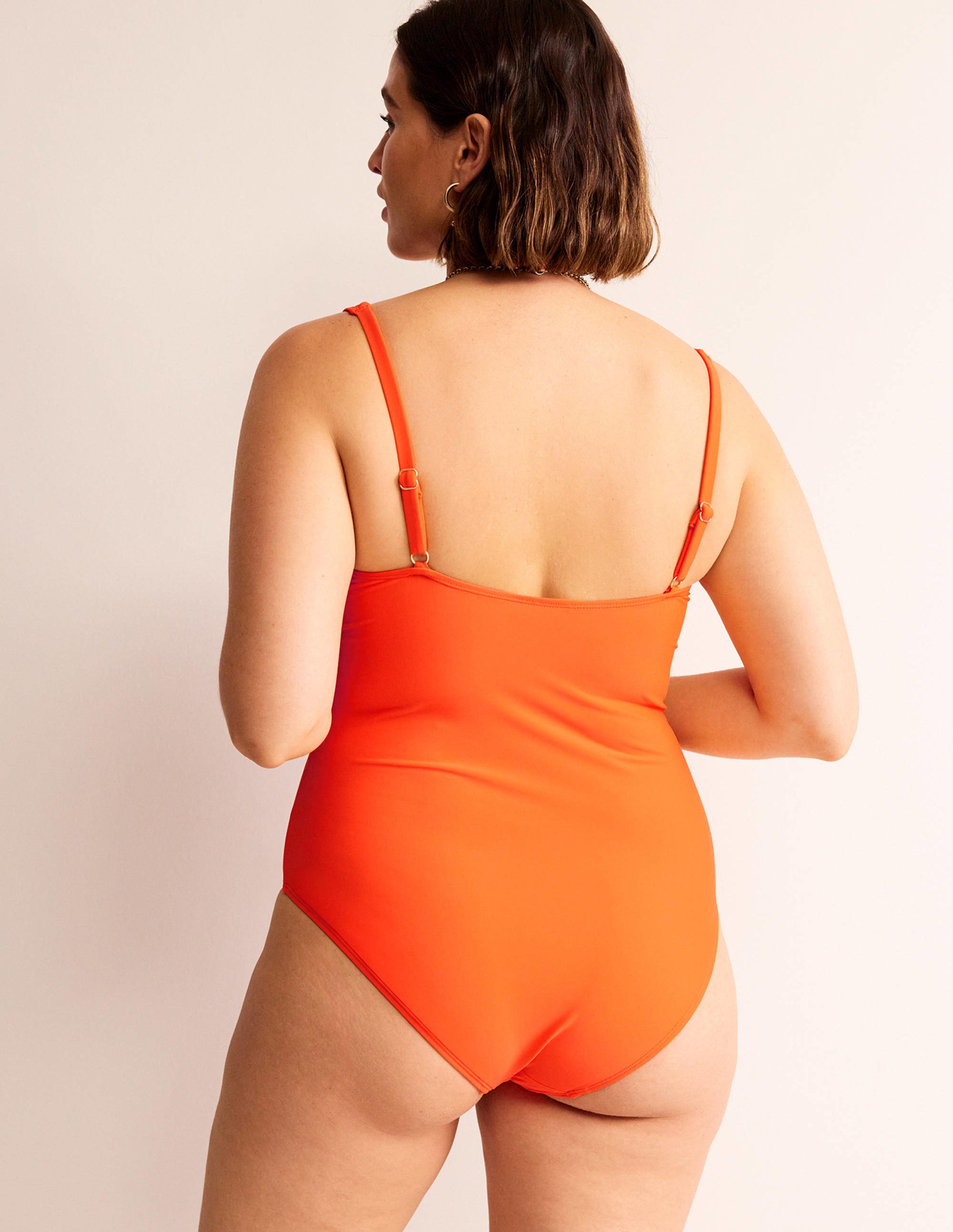 Badeanzug mit U-Steg-Leuchtendes Orange - Image 6