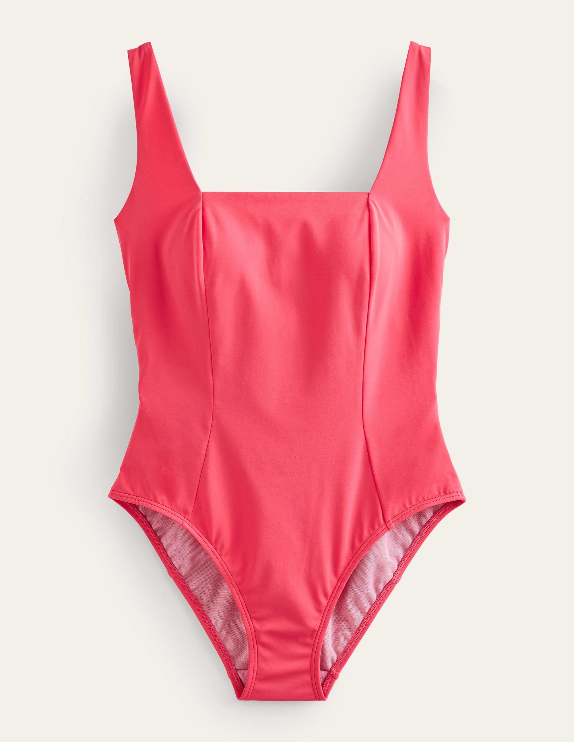 Badeanzug mit quadratischem Ausschnitt und Einsätzen-Rosa Beere - Image 6